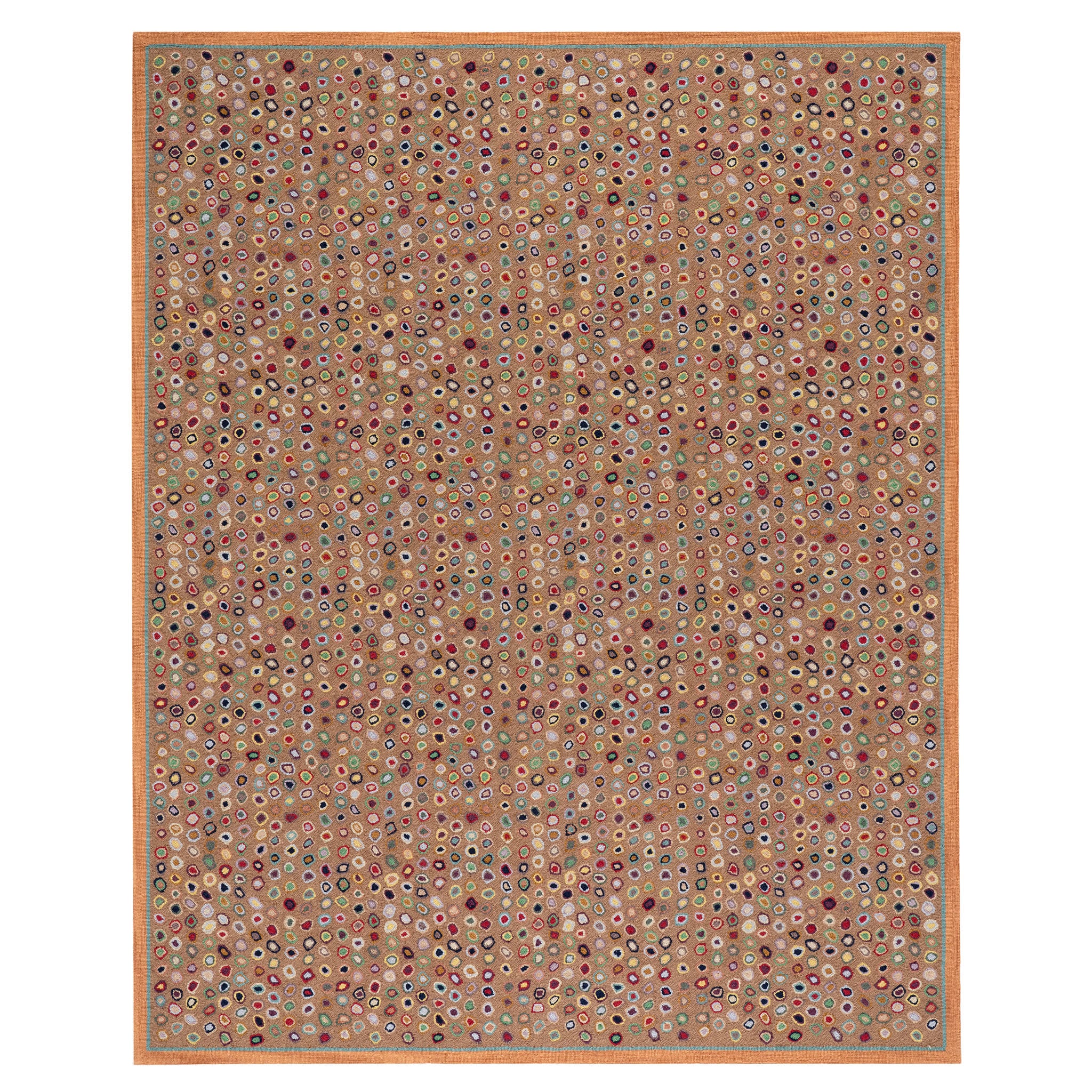 Premium Handmade Cat's Paw Micro Hooked Wool Rug - Soft Brown Natural Fiber Floor Mat for Living Room, Bedroom & Nursery Decor