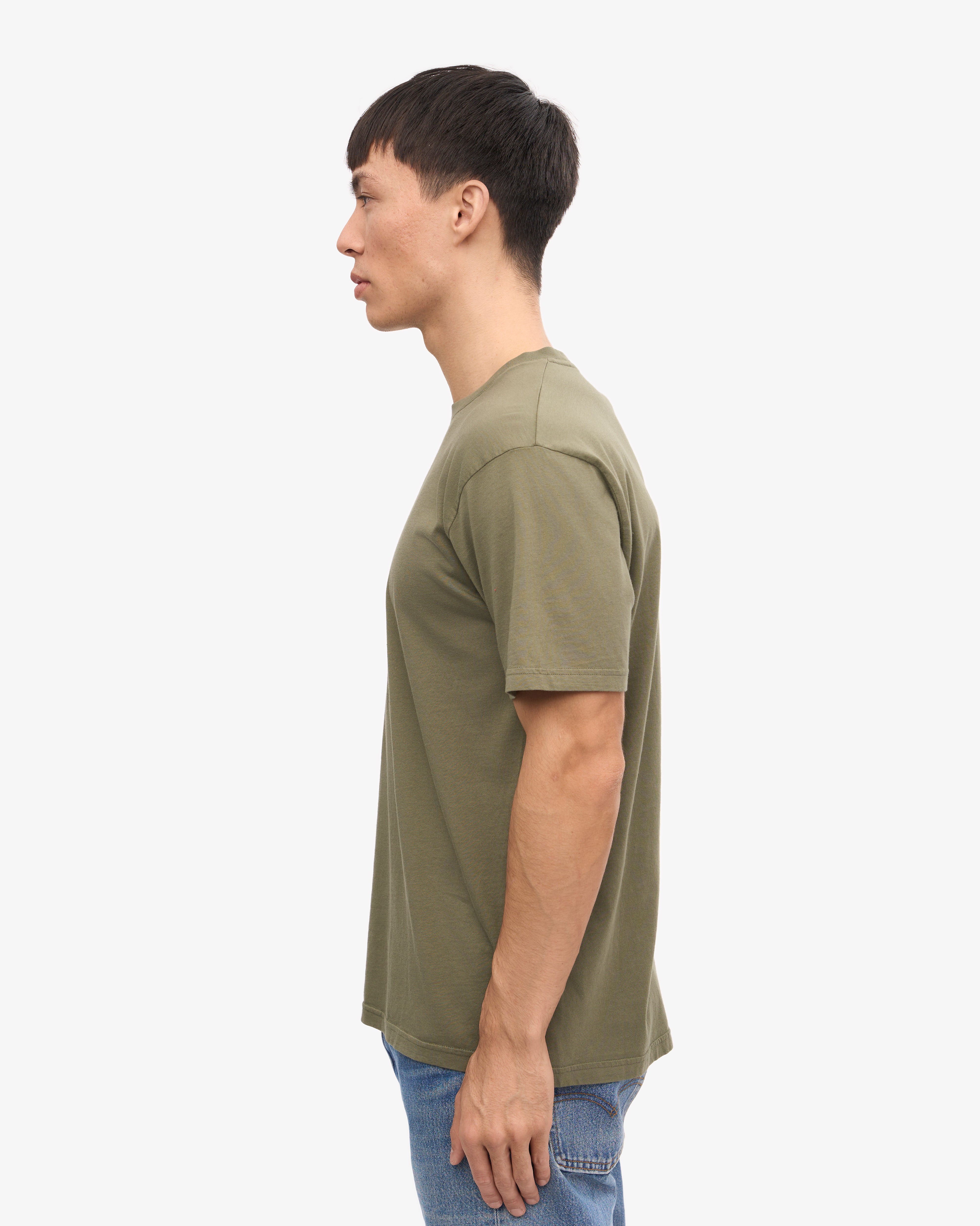 Classic Organic Cotton T-Shirt for Men & Women | Soft & Comfortable | Dusty Olive Green | Eco-Friendly Casual Wear for Everyday Outfits & Sustainable Fashion