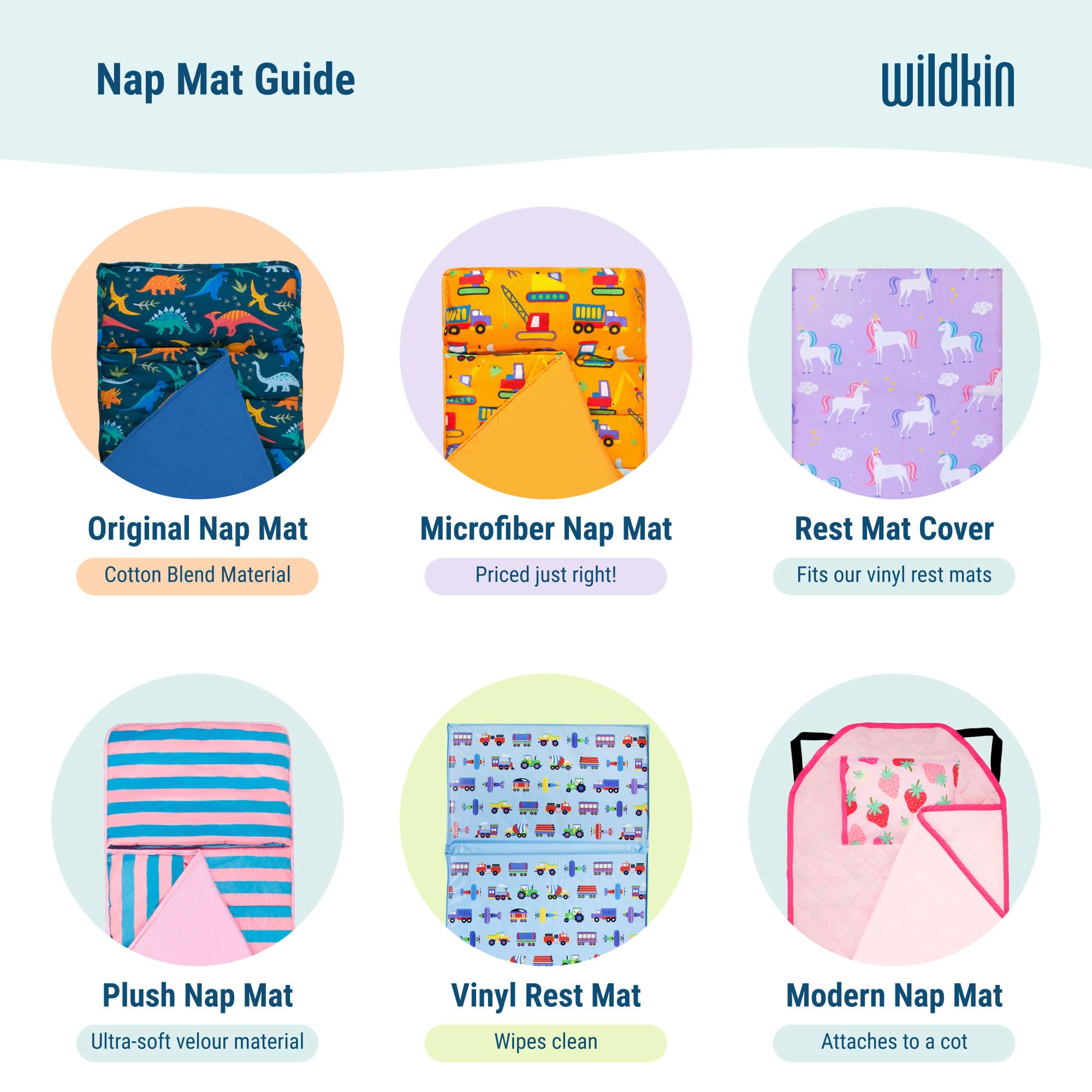 Wildkin Kids Original Nap Mat - Soft & Cozy Sleeping Mat with Pillow for Toddlers & Preschoolers | Perfect for Daycare, School, Travel & Sleepovers | Machine Washable | Space Theme Design