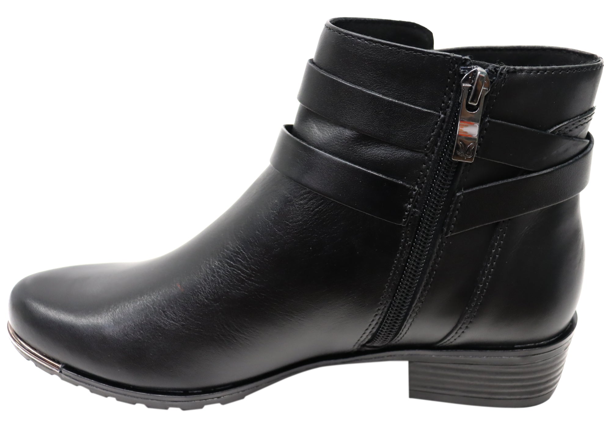 Caprice Nadine Women's Wide Fit Comfortable Leather Ankle Boots - Stylish & Supportive Footwear for Work, Travel & Everyday Wear