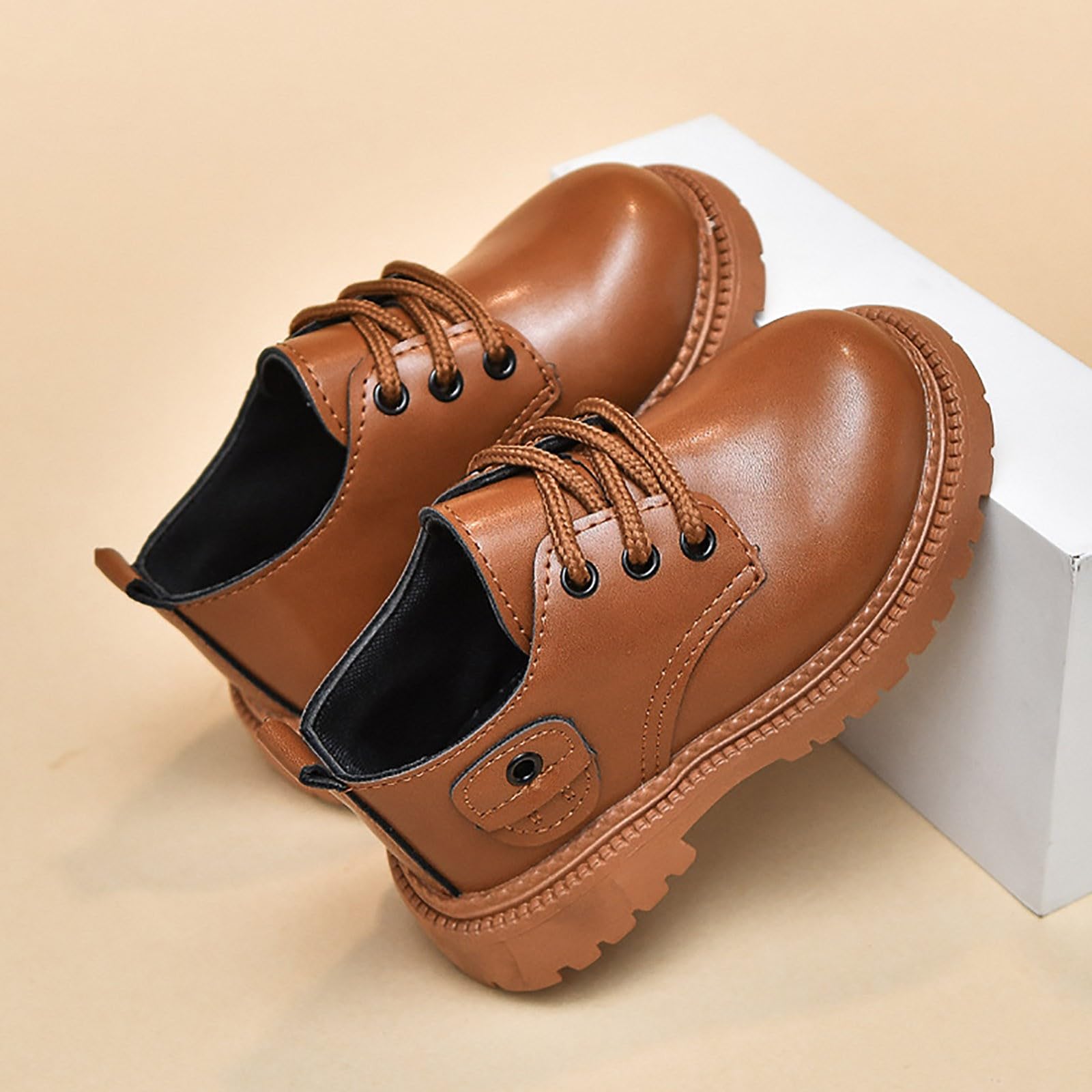 Boys Dress Shoes for Toddler - Leather Oxford Lace Up for School & Wedding