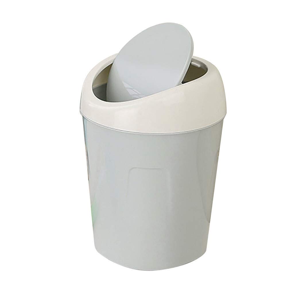 Gxswlaaa Mini Small Trash Bin - Light Blue Plastic Waste Basket for Home, Office & Desktop - Compact Garbage Can for Paper, Dust & Sundries - Perfect for Bedroom, Study & Workspace Organization