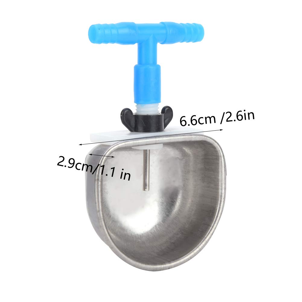 10Pcs Stainless Steel Rabbit Water Bowl Set - Durable Drinking & Feeding Accessories for Small Animals, Marten, Farm Use - Ideal for Cages, Hutches, and Outdoor Enclosures