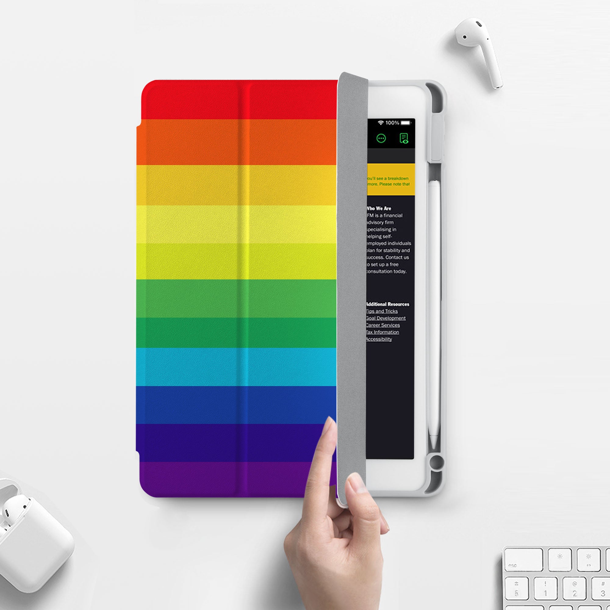 iPad 360 Elite Case - Shockproof Protective Cover with Rainbow Design | Perfect for Work, School & Travel