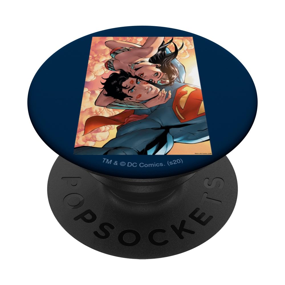 Wonder Woman & Superman Flying Selfie PopSockets PopGrip - Swappable Phone Grip & Stand for Smartphones - Perfect for Selfies, Gaming, and Hands-Free Viewing