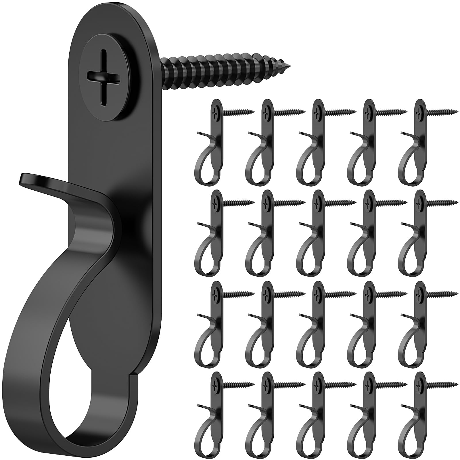 Stainless Steel String Light Hooks - 40 Pack for Outdoor Christmas & Fairy Lights