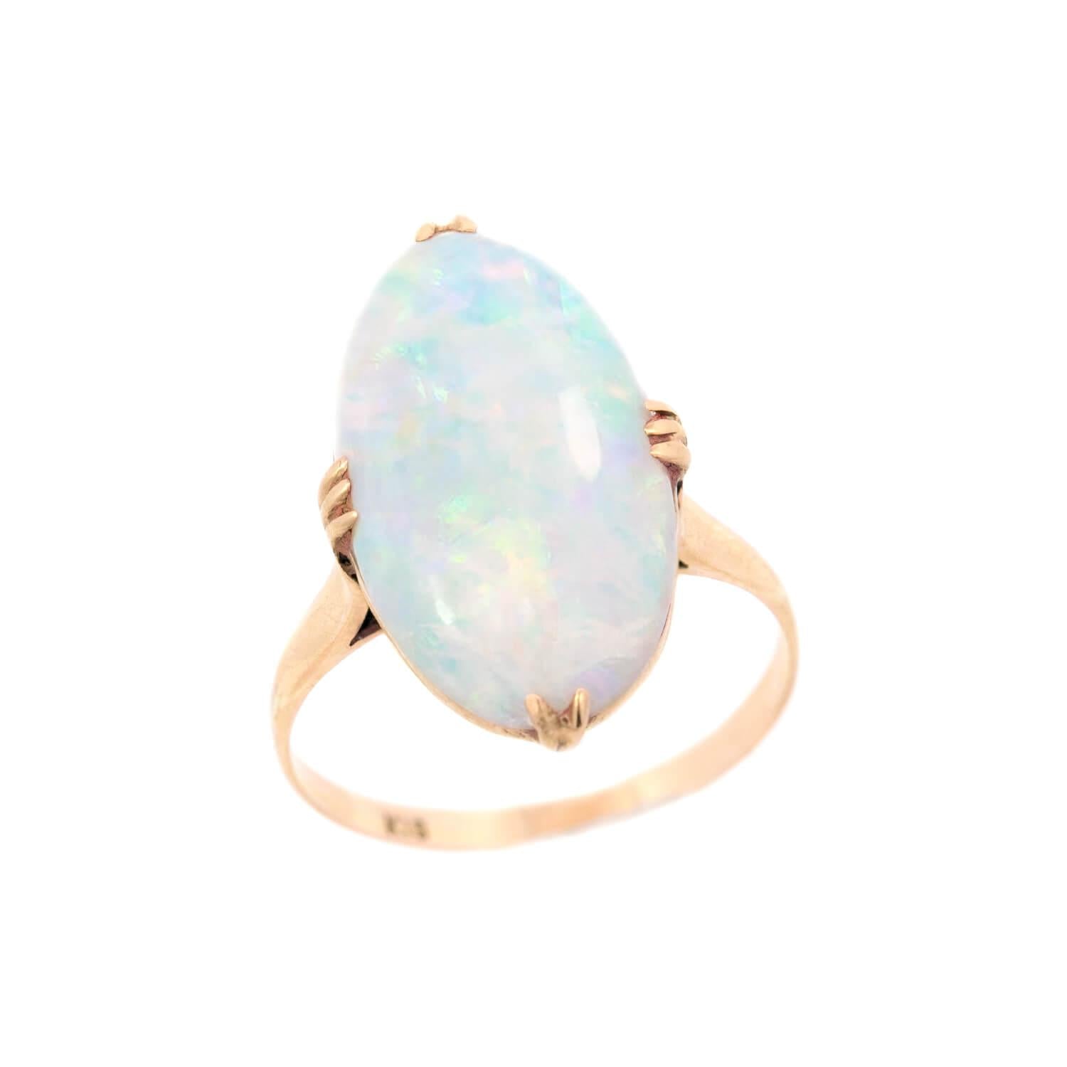 Victorian Style 18k Gold Opal Ring for Women - Elegant Vintage Jewelry for Weddings, Anniversaries & Special Occasions