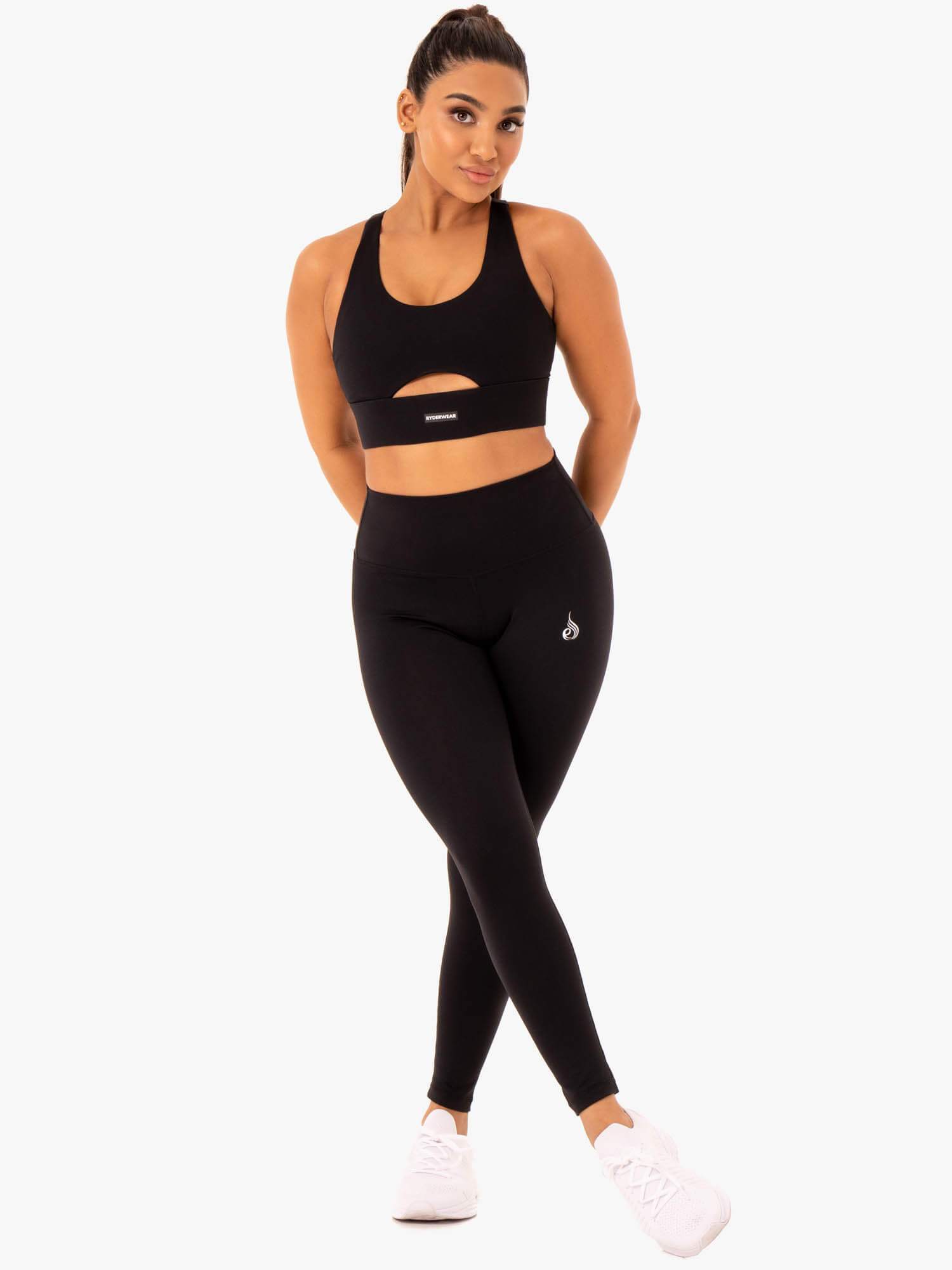 High Support Racerback Sports Bra for Women - Breathable & Moisture-Wicking Workout Top - Black - Perfect for Yoga, Running & Gym Training