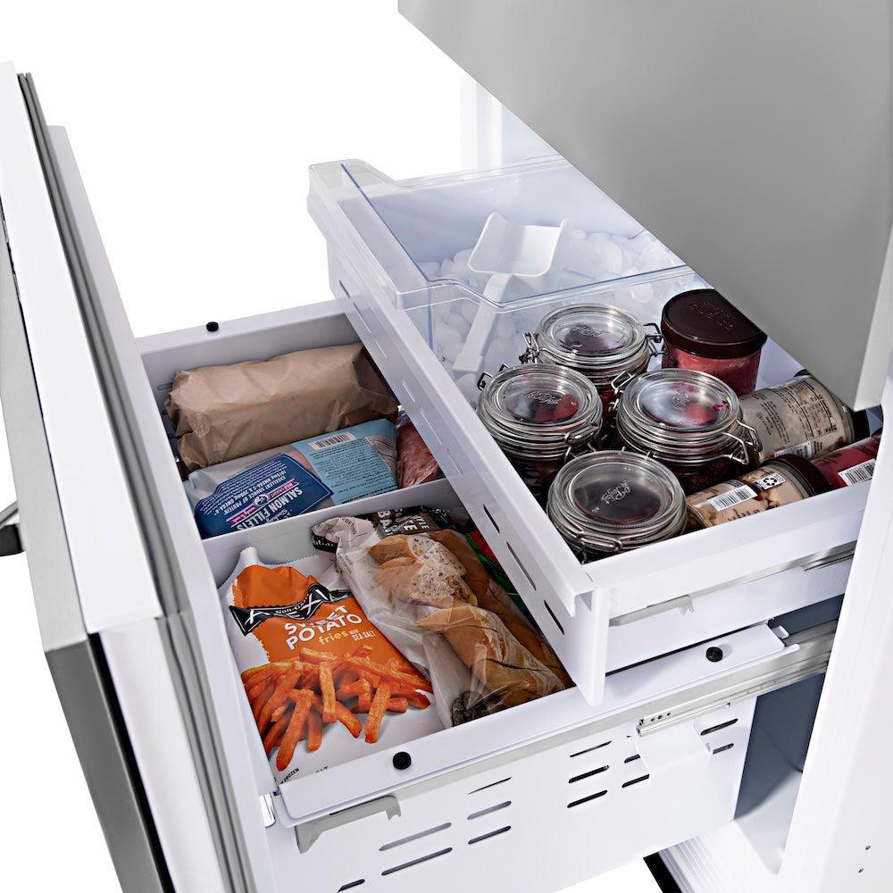 ZLINE 60 Inch Panel Ready French Door Built-In Bottom Freezer Refrigerator - 32.2 cu. ft. Capacity with Water Dispenser & Ice Maker (RBIV 60) | Perfect for Modern Kitchens, Restaurants & Open-Concept Homes