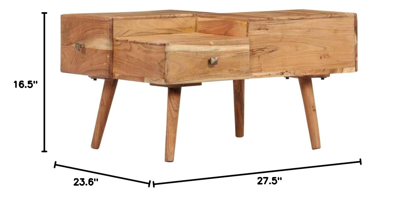 FAMIROSA Acacia Wood Coffee Table 27.5