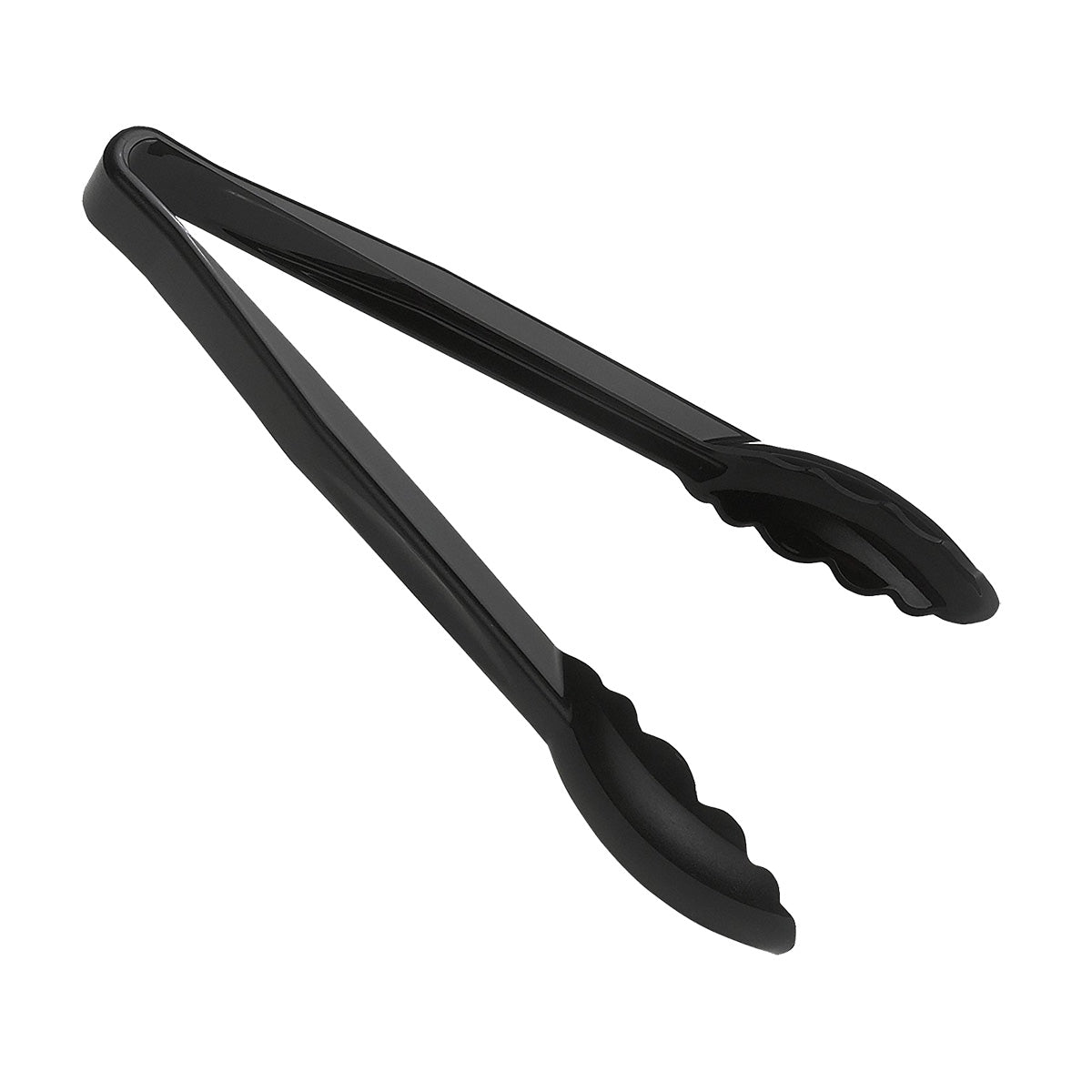 Cambro 6TGS110 Black Lugano Scallop Grip Tongs - 6-Pack for Restaurants, Catering & Food Service - Perfect for Serving Salads, Pasta & Delicate Foods