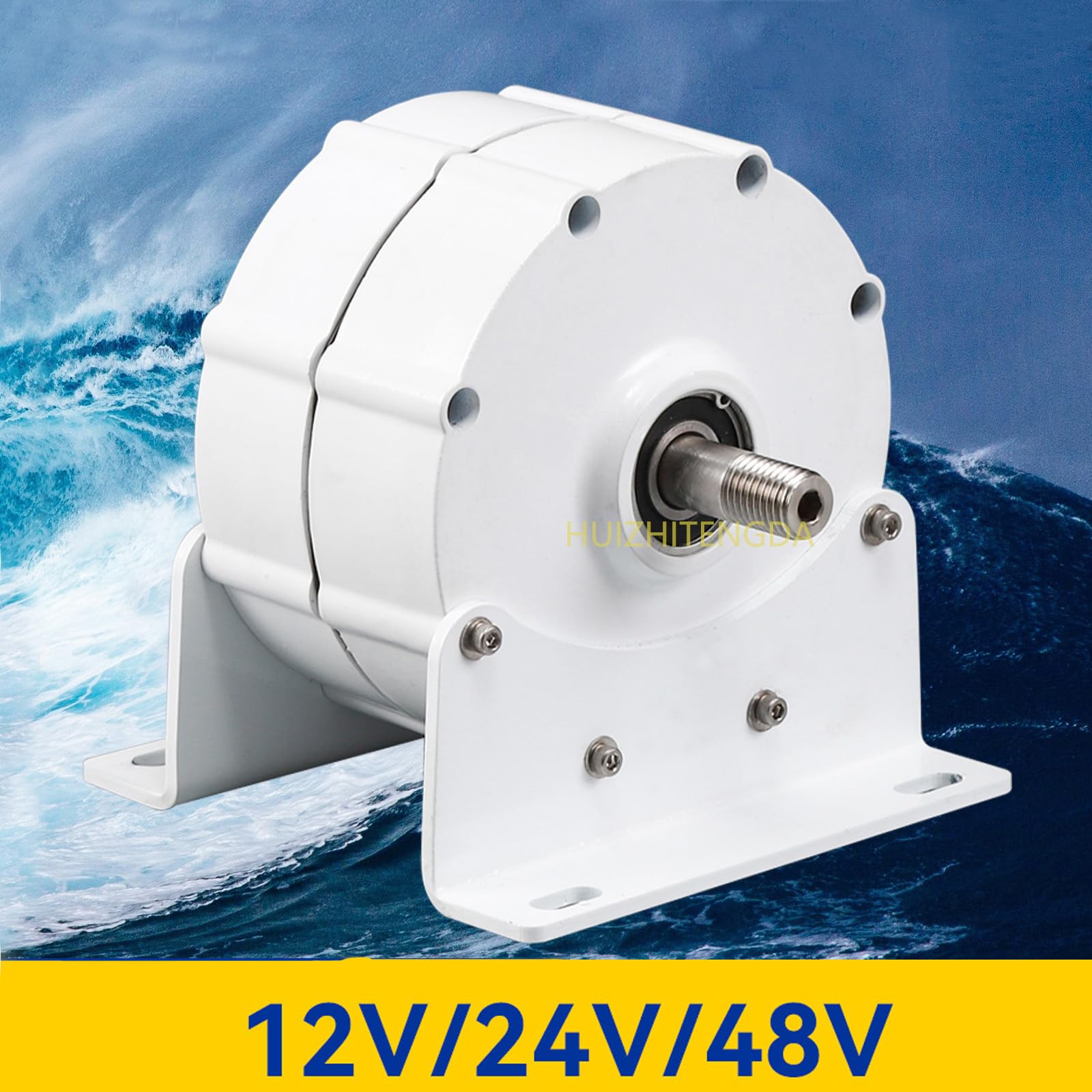 300RPM 12V 24V 48V 2000W DC Permanent Magnet Alternator Generator - Coreless Maglev Wind Turbine & Solar Panel Power System - Perfect for Off-Grid Energy, Home Backup, RV & Marine Applications (White)