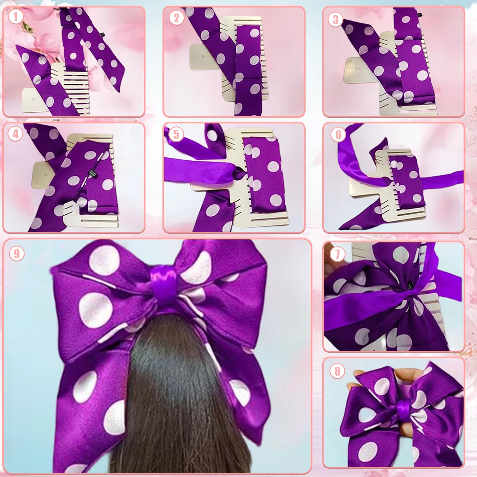 Plastic Bow Maker Tool Kit - DIY Gift Bow Maker Comb for Handmade Hair Bows, Wrist Corsages, Holiday Wreaths & Home Decor - Perfect for Christmas Gifts, Wedding Decorations & Craft Projects
