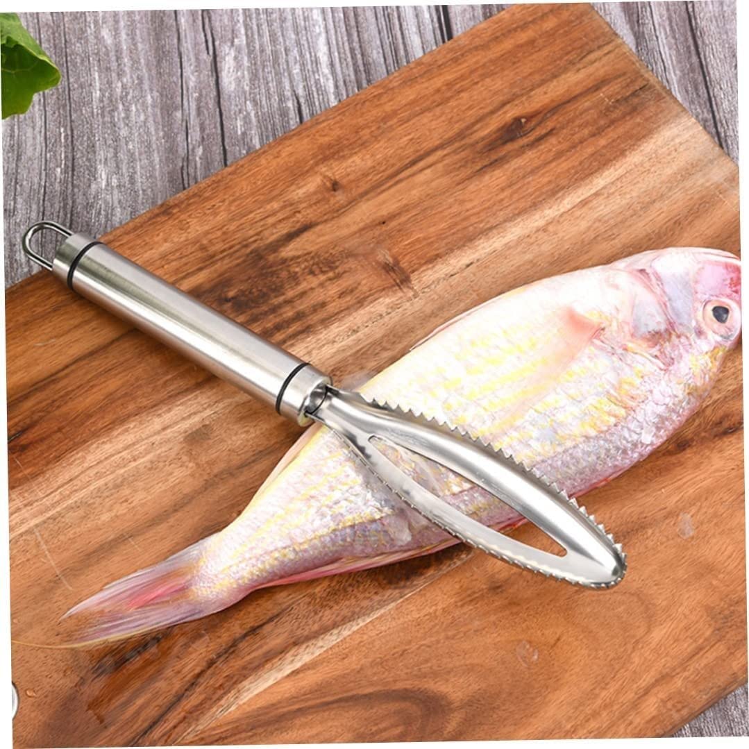 Stainless Steel Fish Scale Remover & Scraper - 2PCS Kitchen Tool for Fast Fish Cleaning | Durable, Easy-to-Use Fish Skin Brush for Cooking & Food Prep | Perfect for Home Chefs & Seafood Lovers