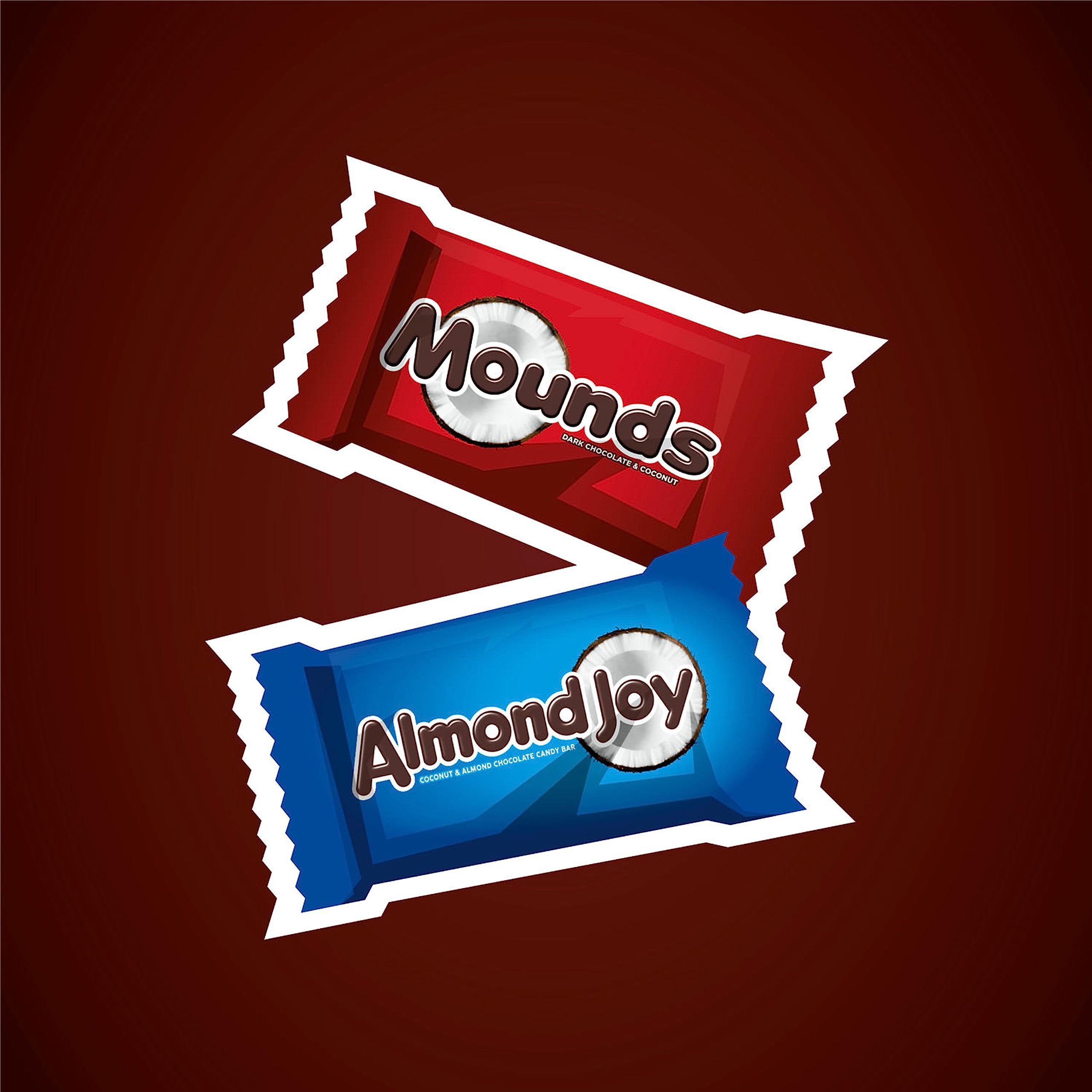ALMOND JOY & MOUNDS Assorted Miniature Candy Variety Pack - 32.1oz Bulk Bag for Halloween, Christmas, Birthday Parties & Office Treats | Coconut & Chocolate Flavored Bite-Sized Candies