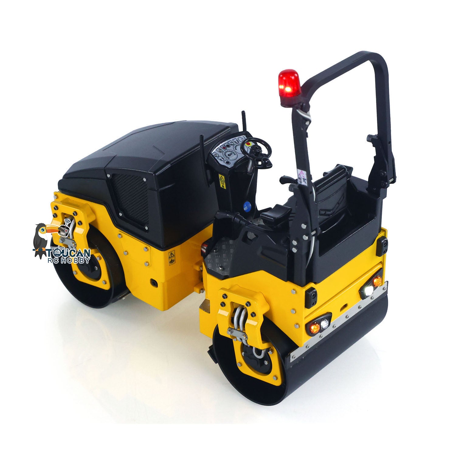 1/14 Scale Metal RC Electric Road Roller BW120AD - RTR Remote Control Construction Vehicle Model with Flysky ST8 Radio, Battery & Light System - Perfect for Construction Site Simulation & Hobby Collection