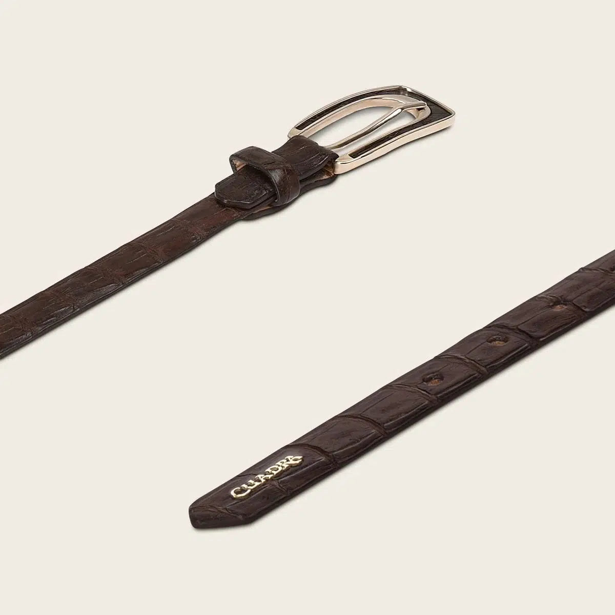 CDA21FC Genuine Brown Caiman Leather Belt for Women | Stylish Casual Accessory | Perfect for Office, Date Night & Everyday Wear