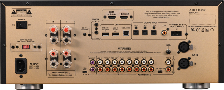 Advance Paris A10 Classic Integrated Stereo Amplifier - High-Fidelity Audio for Home Theater & Music Listening