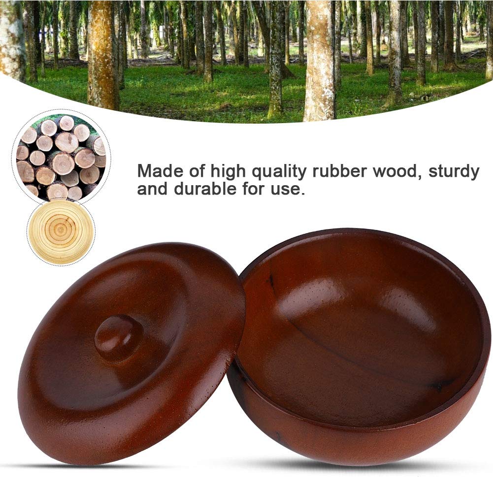 Premium Rubber Wood Shaving Soap Bowl with Lid - Men's Foaming Shaving Cream Bowl for Wet Shaving - Perfect for Travel & Home Grooming Kits