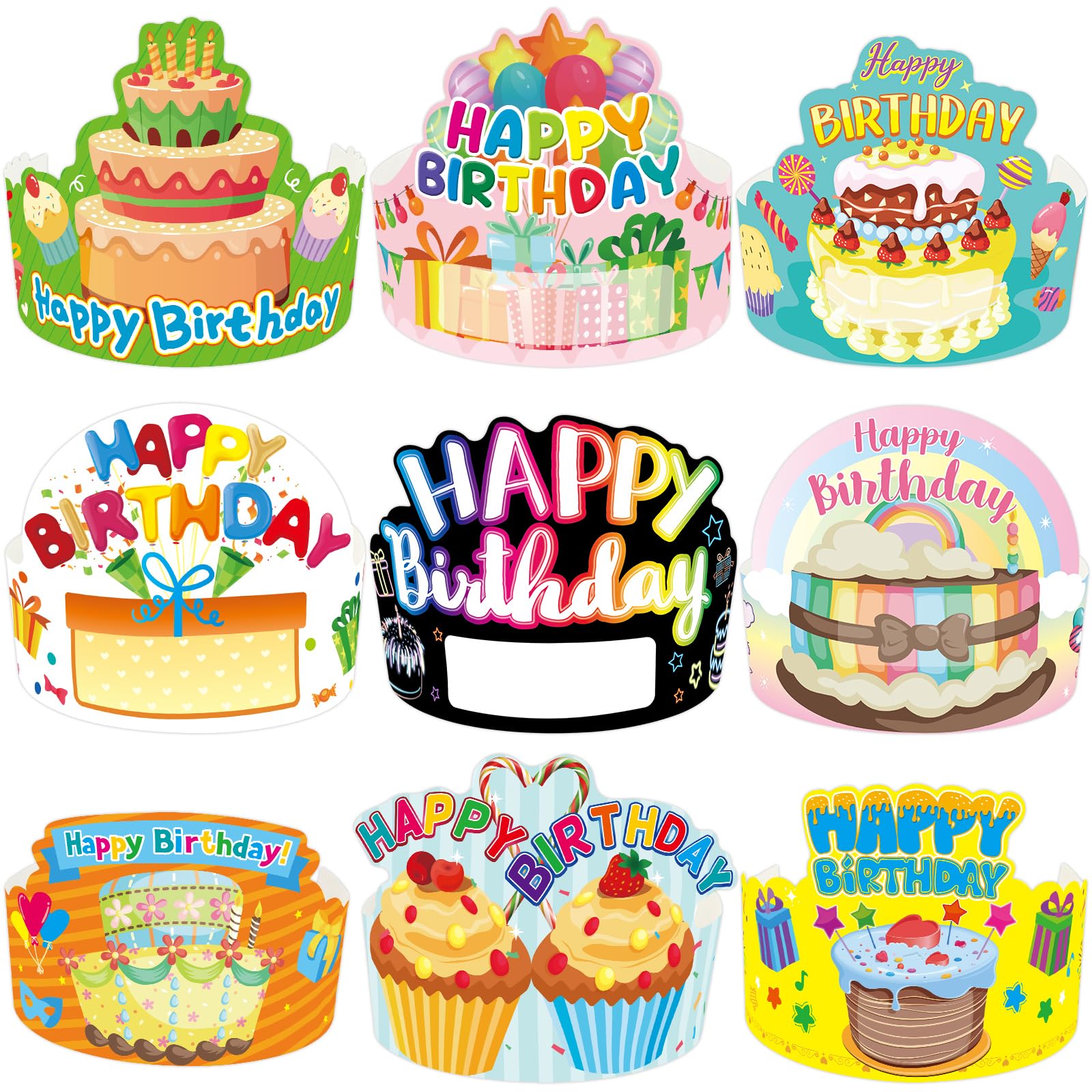 36Pcs Colorful Birthday Crowns for Kids - Happy Birthday Party Hats for Classroom, School, Family & VBS Celebrations - Perfect for Birthday Parties, Classroom Rewards & Special Events