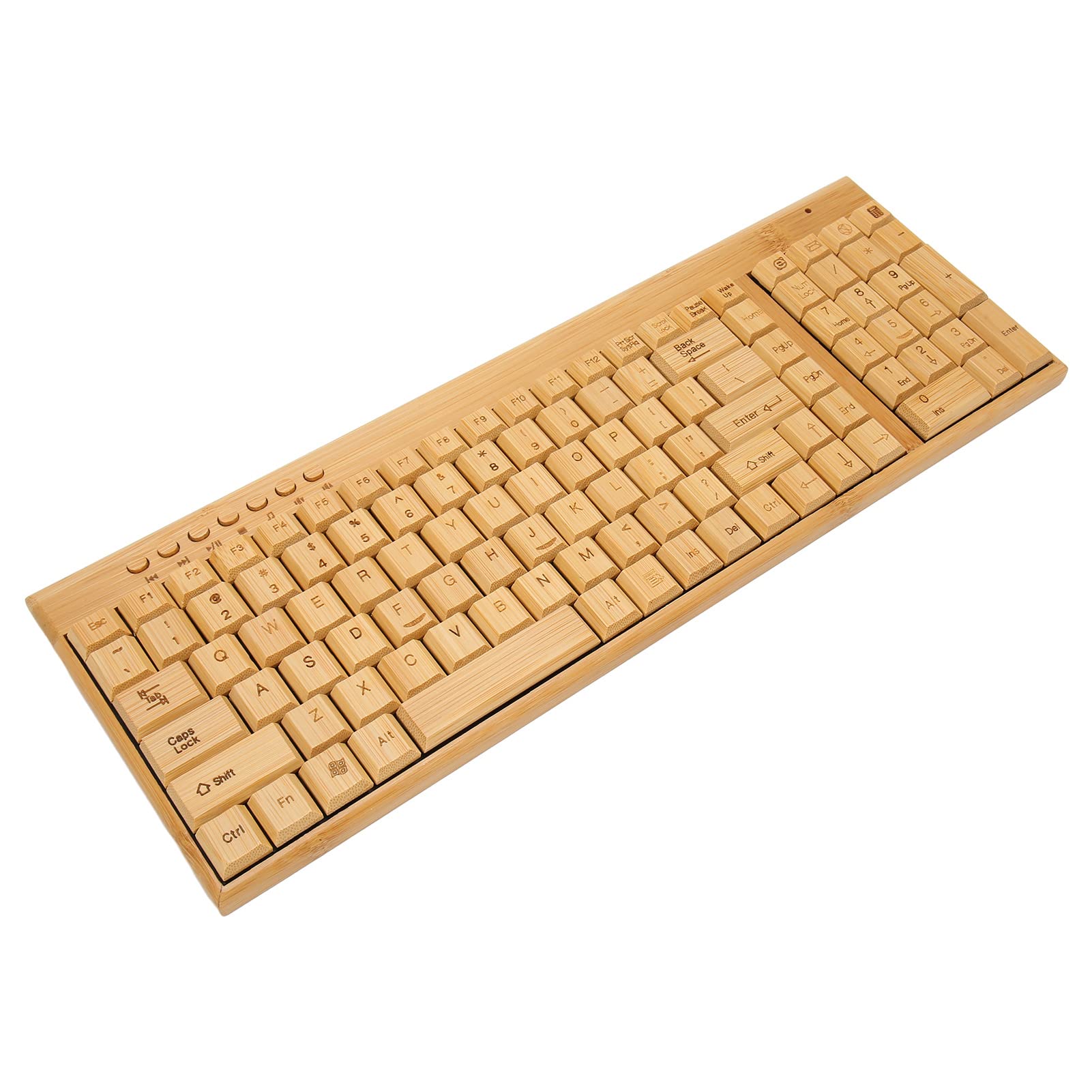 Bamboo Wood Wireless Keyboard and Mouse Combo - 2.4GHz Plug & Play for PC, Laptop, Mac - Ergonomic Office & Home Computer Accessories Set for Work, Gaming & Typing
