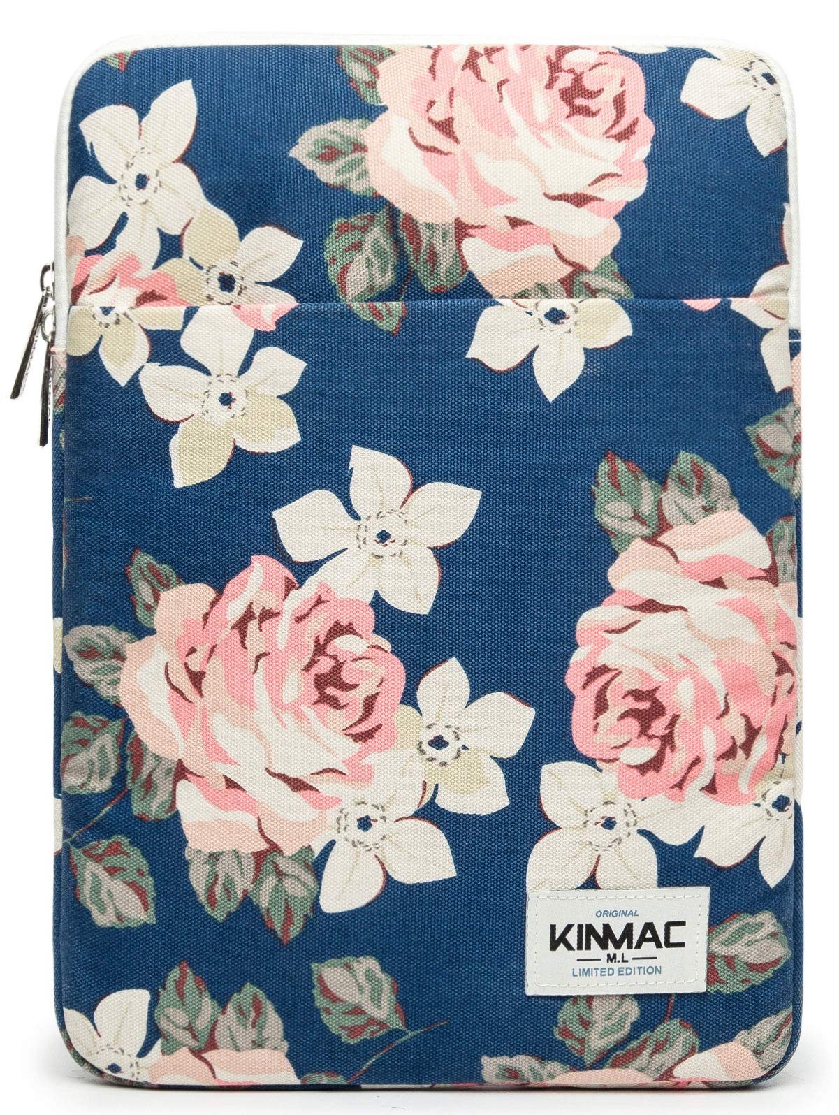 Kinmac Blue Rose 360° Protective Canvas Vertical Laptop Sleeve - Waterproof Case for MacBook Air 13