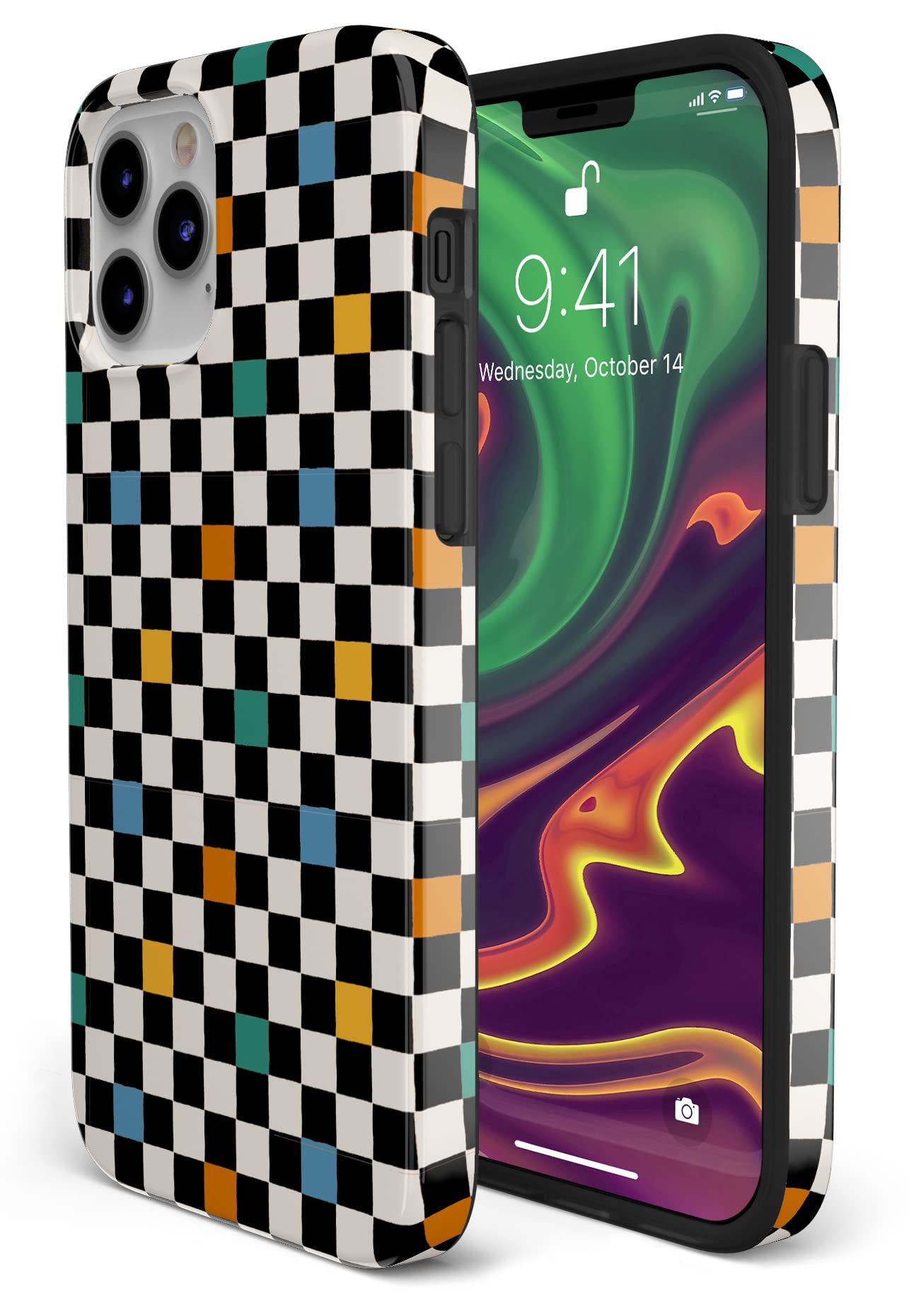 Casely iPhone 11 Pro Max Case - Old Skool Retro Checkerboard Phone Cover | Protective Slim Fit Shockproof Case | Perfect for Skateboarding, Street Fashion & Vintage Lovers