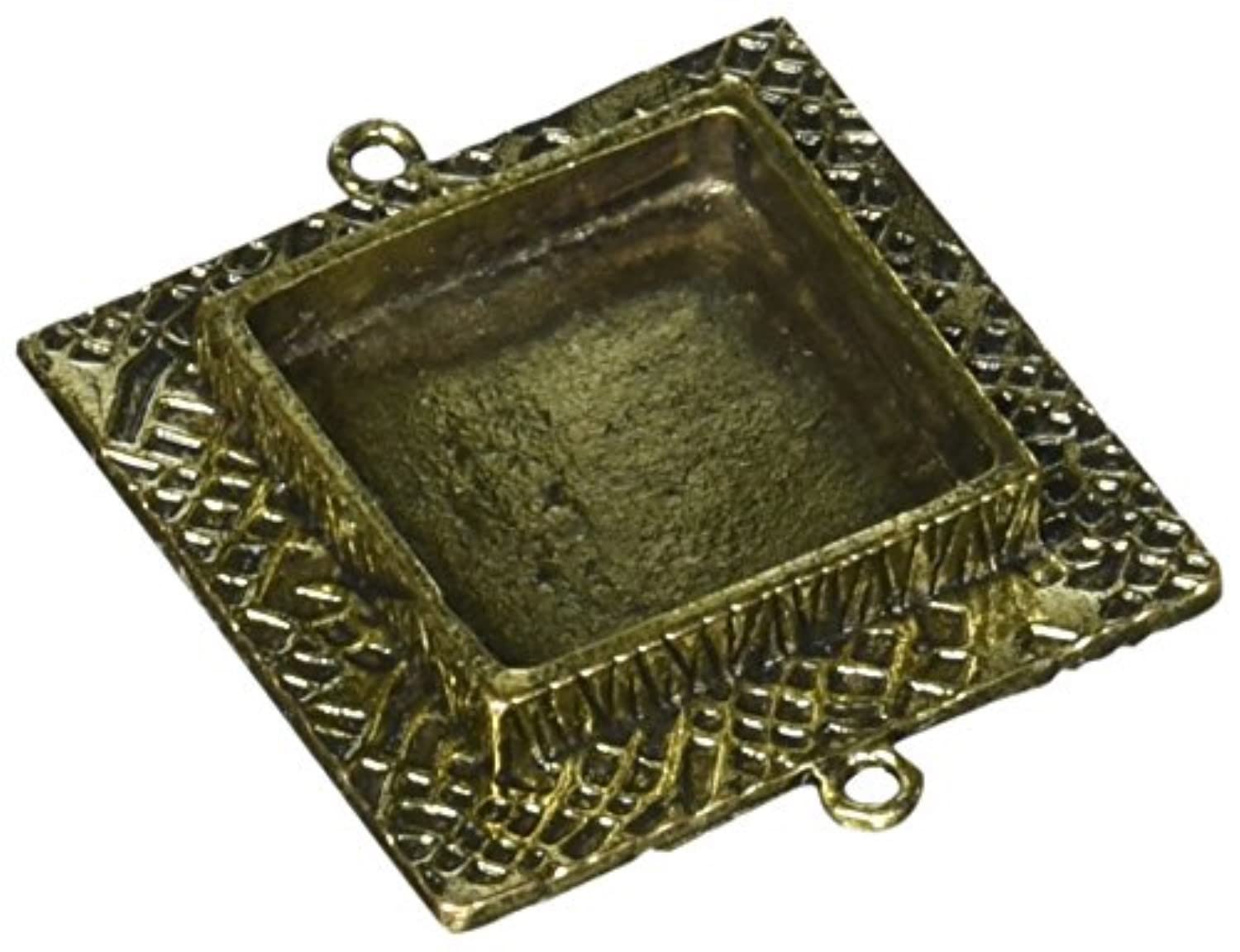 Antique Bronze Square Ranger SLK ICE Resin Milan Bezels - Medium Size for Jewelry Making, DIY Crafts, and Scrapbooking Projects