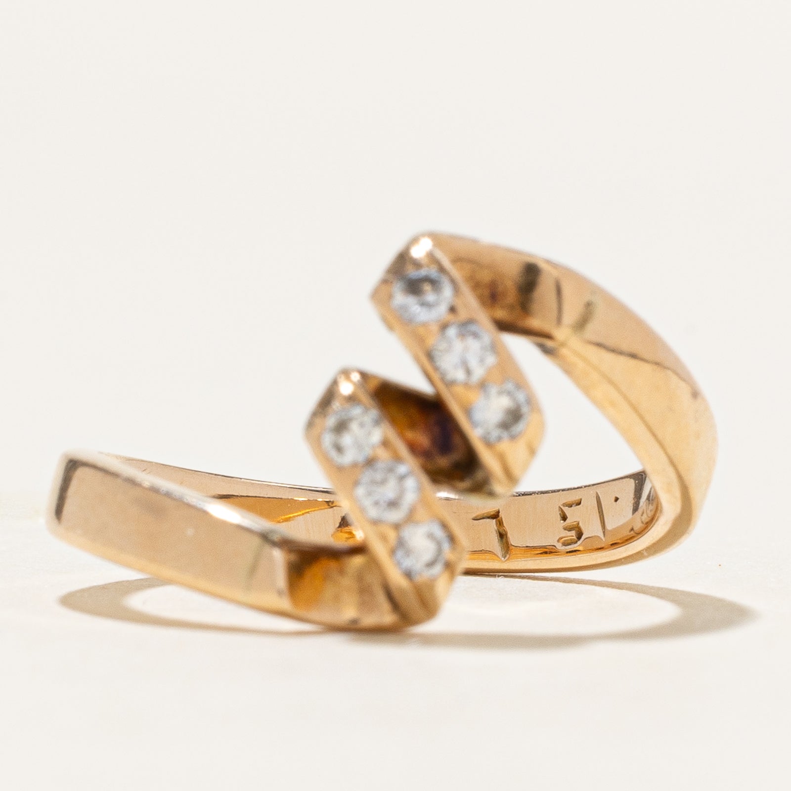 0.15ctw Flush Set Diamond Twisted Ring - Size 5.75 | Elegant Wedding Band, Anniversary Gift for Her | Perfect for Engagement, Promise Rings & Special Occasions