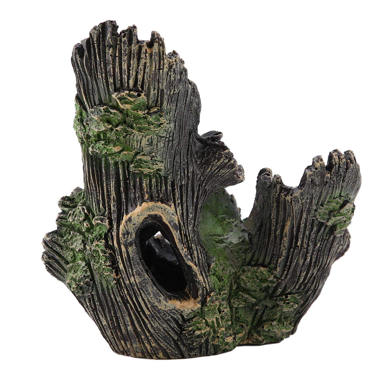 Durable Artificial Resin Tree Trunk for Aquarium - Natural Driftwood Decoration for Fish Tank, Reptile & Terrarium (20x11x14 Inch) - Perfect for Aquatic Plants, Shrimp & Betta Fish Habitat