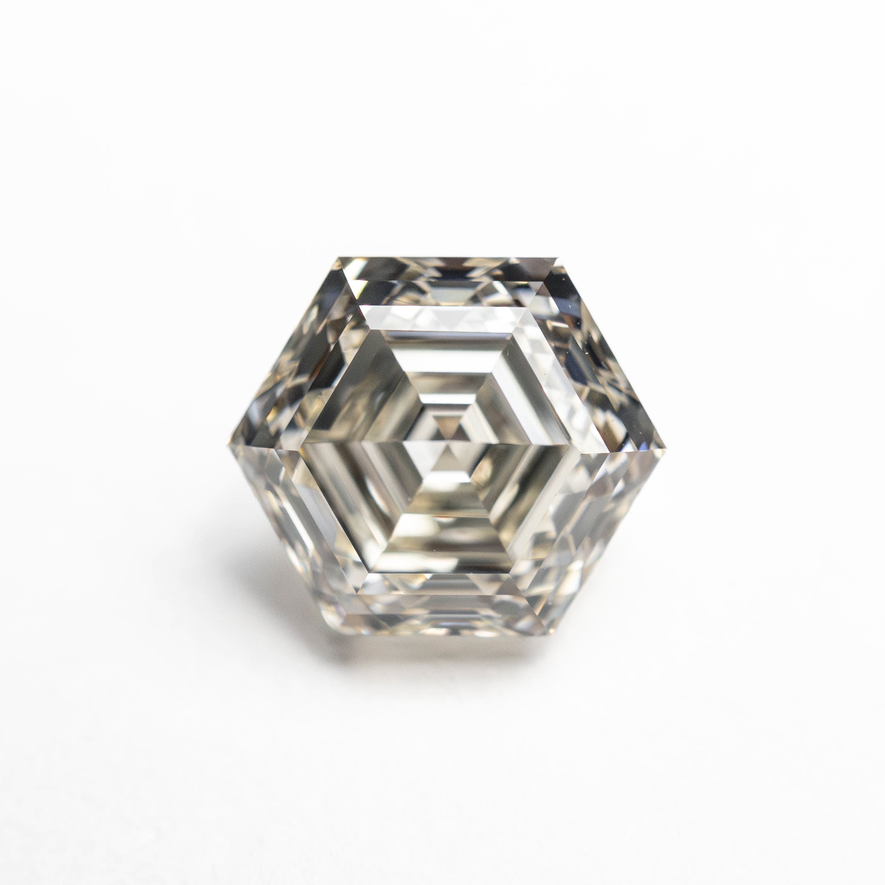 2.07ct Hexagon Step Cut O P Diamond - 8.18x7.02x4.88mm VVS2 Clarity for Engagement Rings & Fine Jewelry