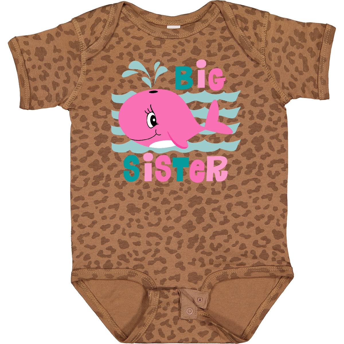 Inktastic Whale Big Sister Baby Bodysuit - Cute Whale Design Sibling Outfit for Newborns & Infants - Perfect for Family Photos, Sibling Announcements & Baby Showers