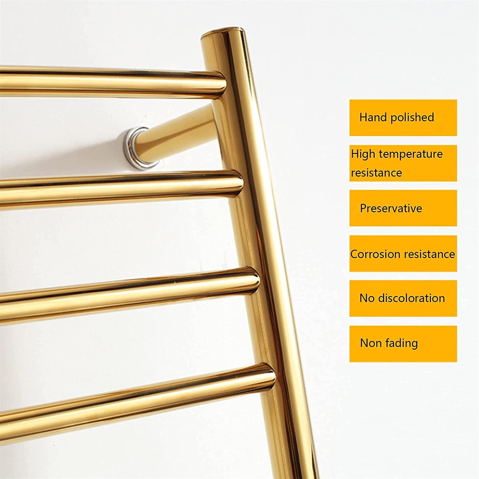 Stainless Steel Heated Towel Rack - 14 Bar Gold Electric Towel Warmer for Bathroom, Wall Mounted with Hardwired & Plug-in Options - Perfect for Spa, Luxury Hotels & Cozy Home Bathrooms