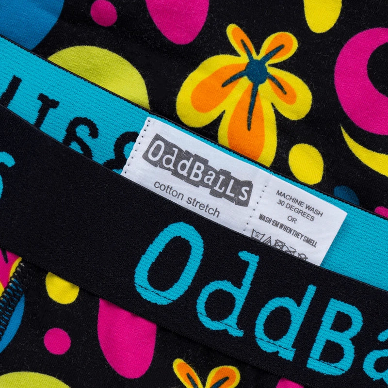OddBalls Botanical Boxer Shorts for Men - Comfortable Cotton Underwear with Fun Floral Print - Perfect for Casual Wear, Lounging, and Gifts