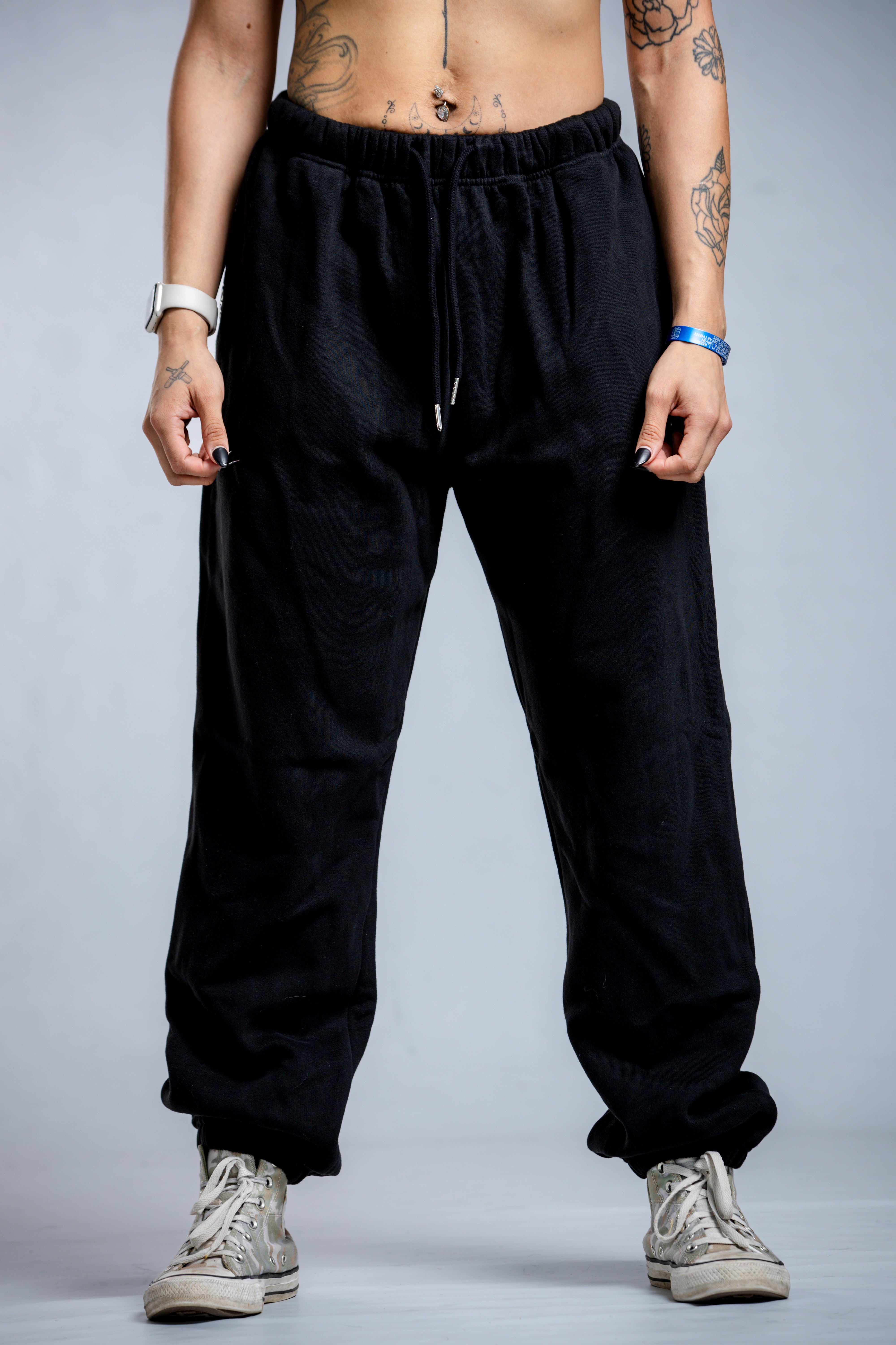 Comfortable Men's Black Boyfriend Sweatpants - Casual Lounge Pants for Relaxing at Home, Running Errands & Weekend Outfits