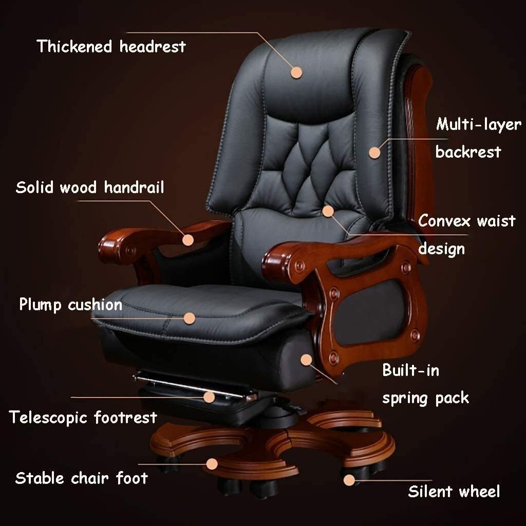 Premium Ergonomic Executive Office Chair - Adjustable Swivel with Lumbar Support & Armrests - Leather Desk Chair for Home & Business Use - Perfect for Long Work Hours, Video Conferencing & Computer Work