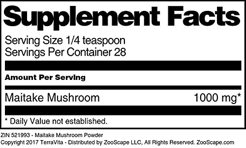 Organic Maitake Mushroom Powder 1 oz (30g) | Immune Support & Antioxidant Rich | USDA Certified | ZIN: 521993 | Perfect for Smoothies, Teas & Cooking