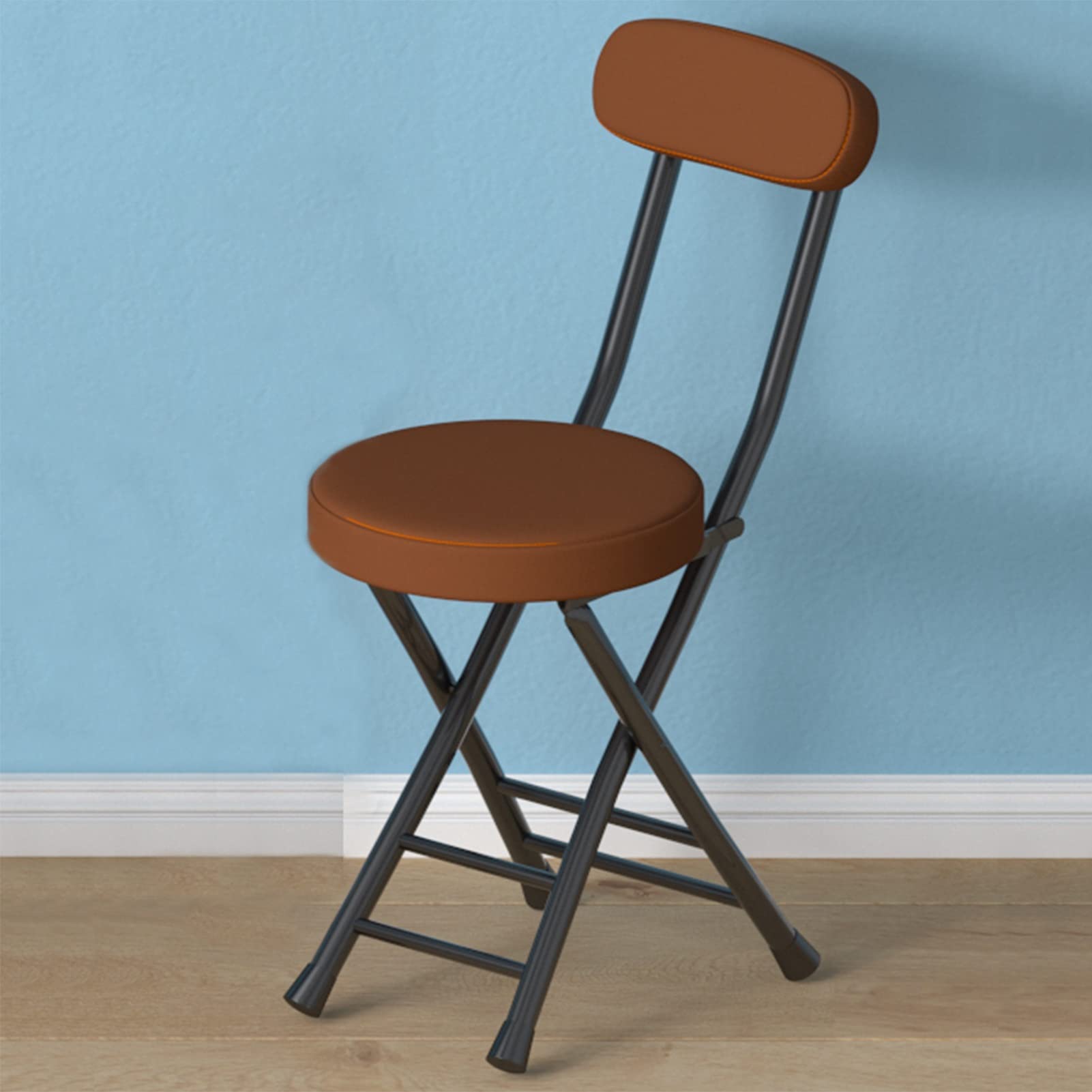YOON Folding Chair - Portable & Lightweight Camping Chair with X-Shaped Stable Frame - Durable Outdoor, Garden, Home, Office, Conference Use - Perfect for Picnics, Beach, Backyard & Camping Trips (Brown)