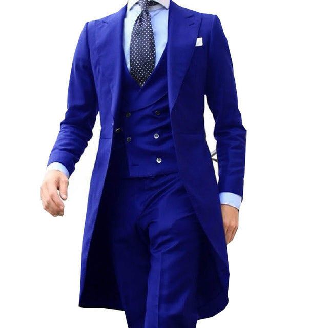 Royal Blue Slim Fit Men's Tuxedo Suit 2-Piece Set (Jacket & Pants) for Wedding, Prom, Groom, Formal Events - Elegant Evening Wear & Special Occasion Outfit