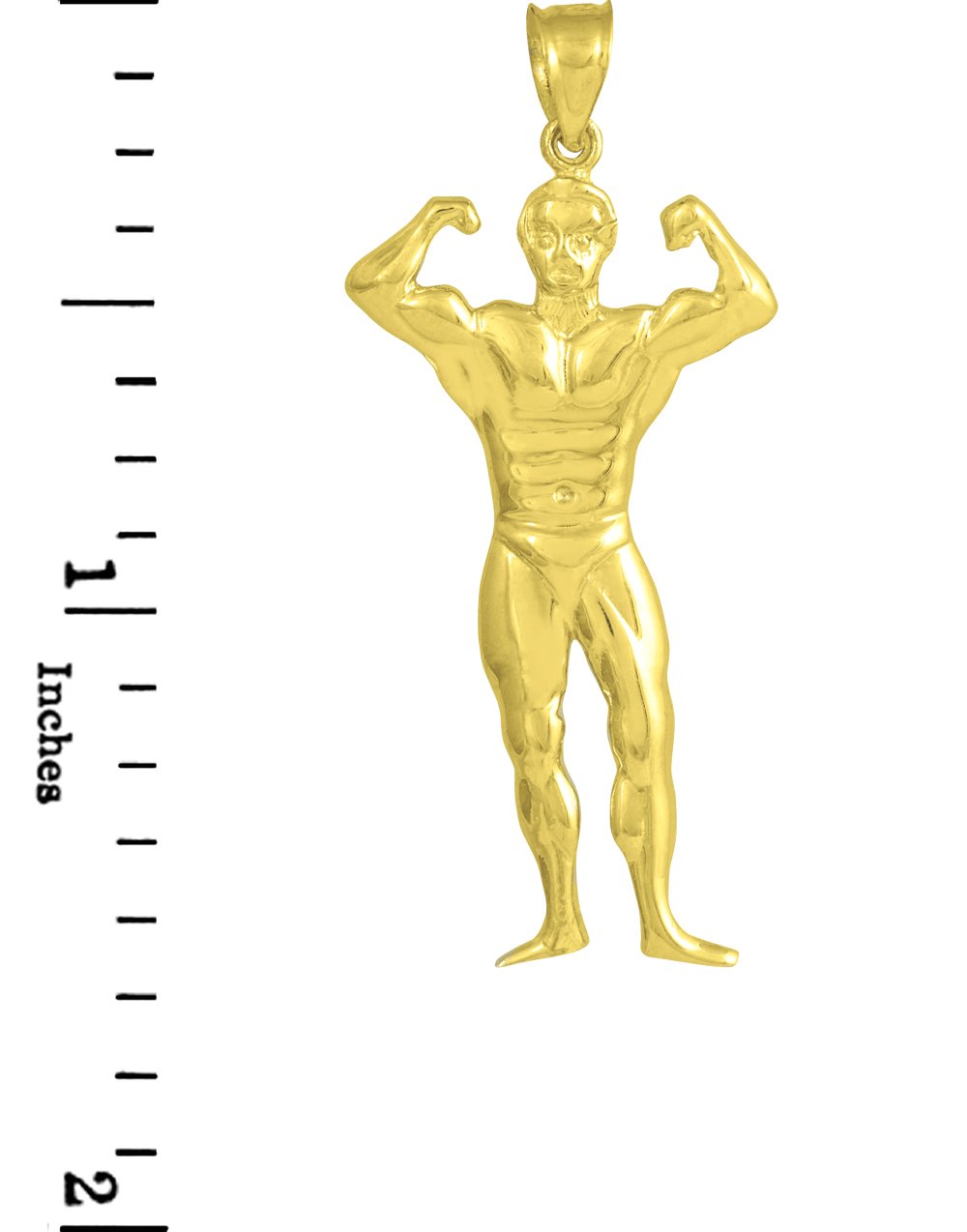 10K Gold Bodybuilder Sports Pendant Necklace for Men - Gym & Workout Jewelry Gift for Athletes & Fitness Enthusiasts