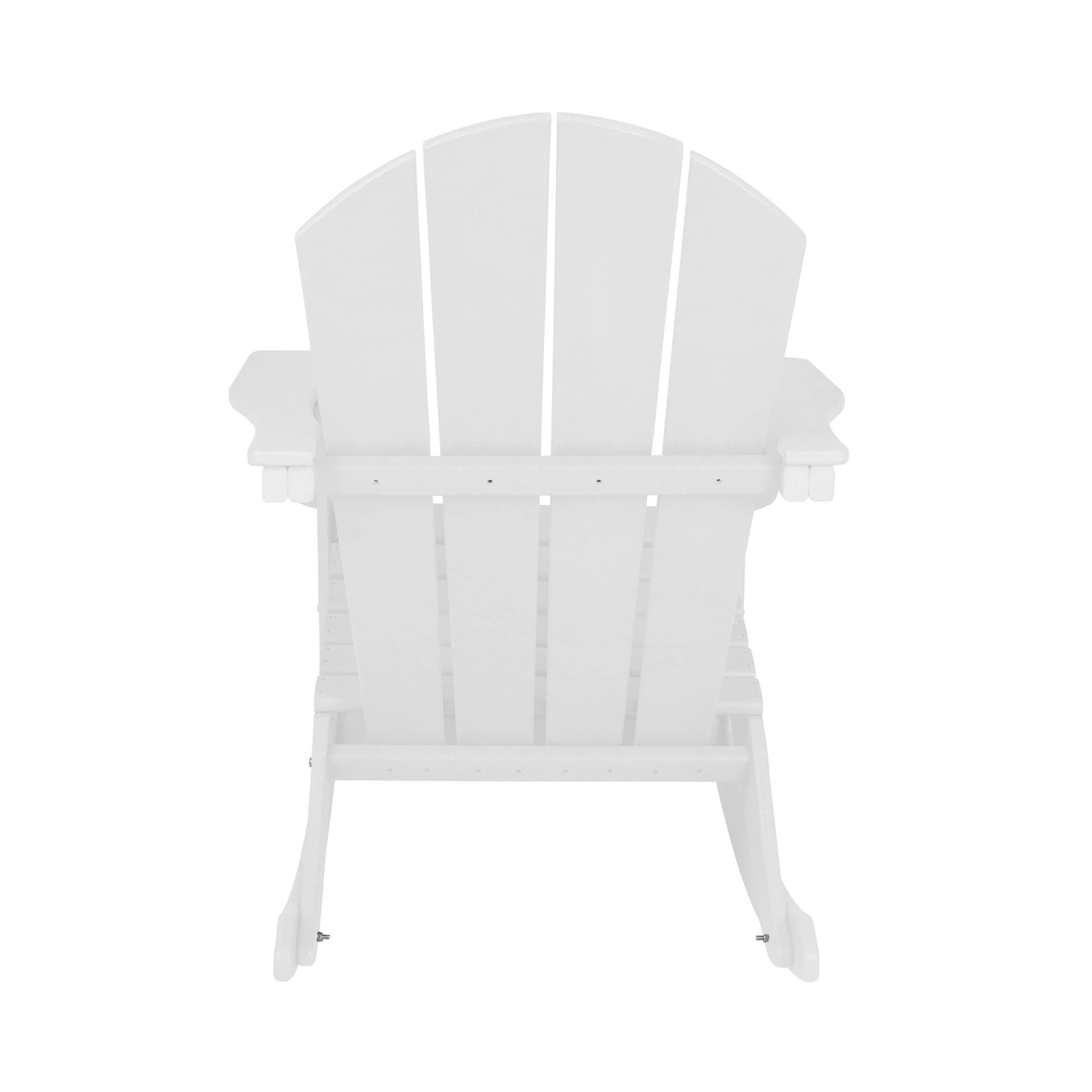 WO Home Furniture 4-Piece Patio Rocking Chair Set - Classic Outdoor HDPE Rocking Chairs with UV & Weather Resistance (White) - Perfect for Garden, Porch, Poolside & Backyard Relaxation
