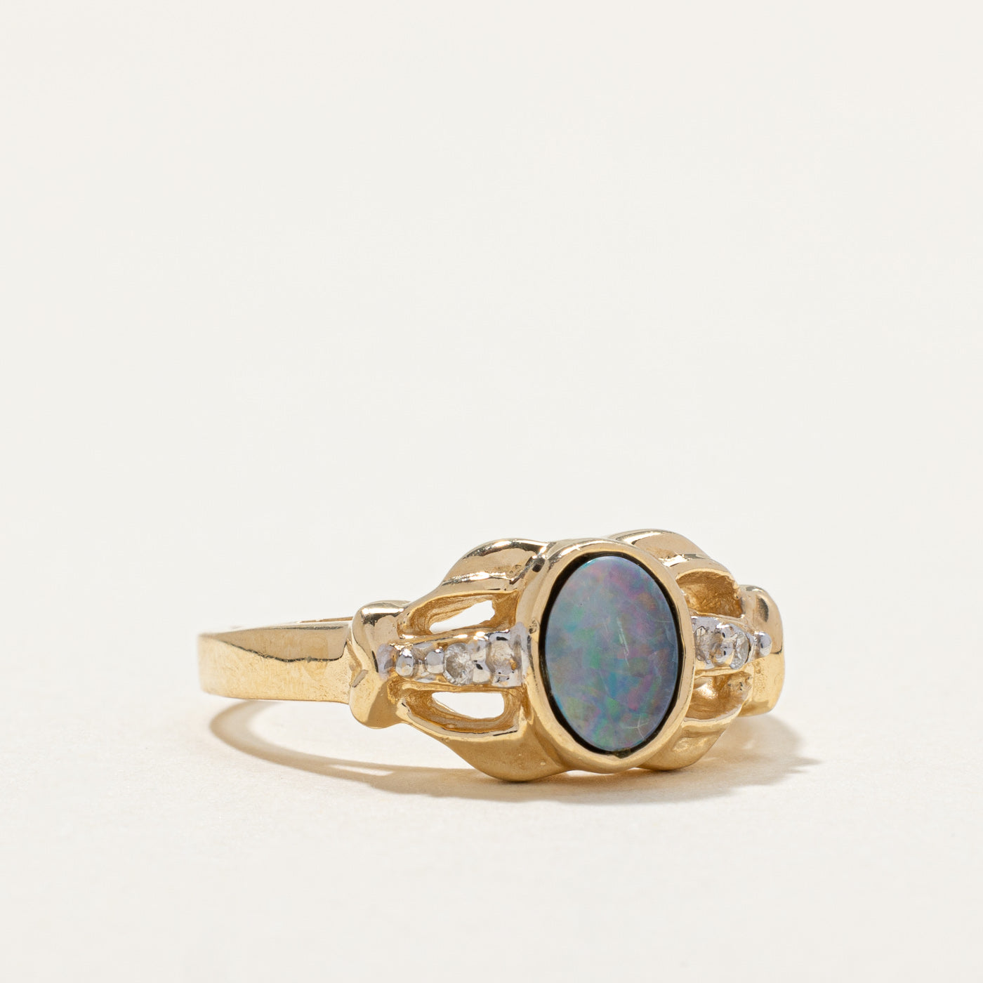 Opal and Diamond Ring 0.30ct Engagement Ring for Women, Size 8, 14K White Gold Wedding Band - Perfect for Anniversary, Proposal, or Special Occasion Gift