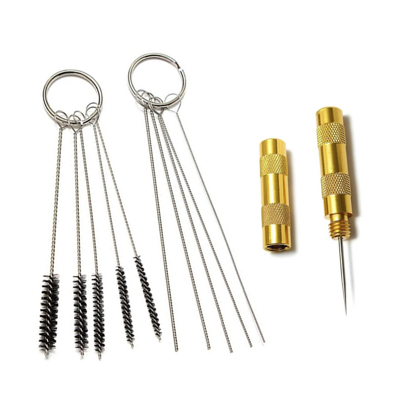 11Pcs Airbrush Cleaning Kit with Golden Wash Needle, Cleaning Needles & Brushes - Professional Airbrush Gun Nozzle Cleaner Tools for Body Painting, Tattoo & Makeup - Perfect for Artists, Hobbyists & DIY Projects