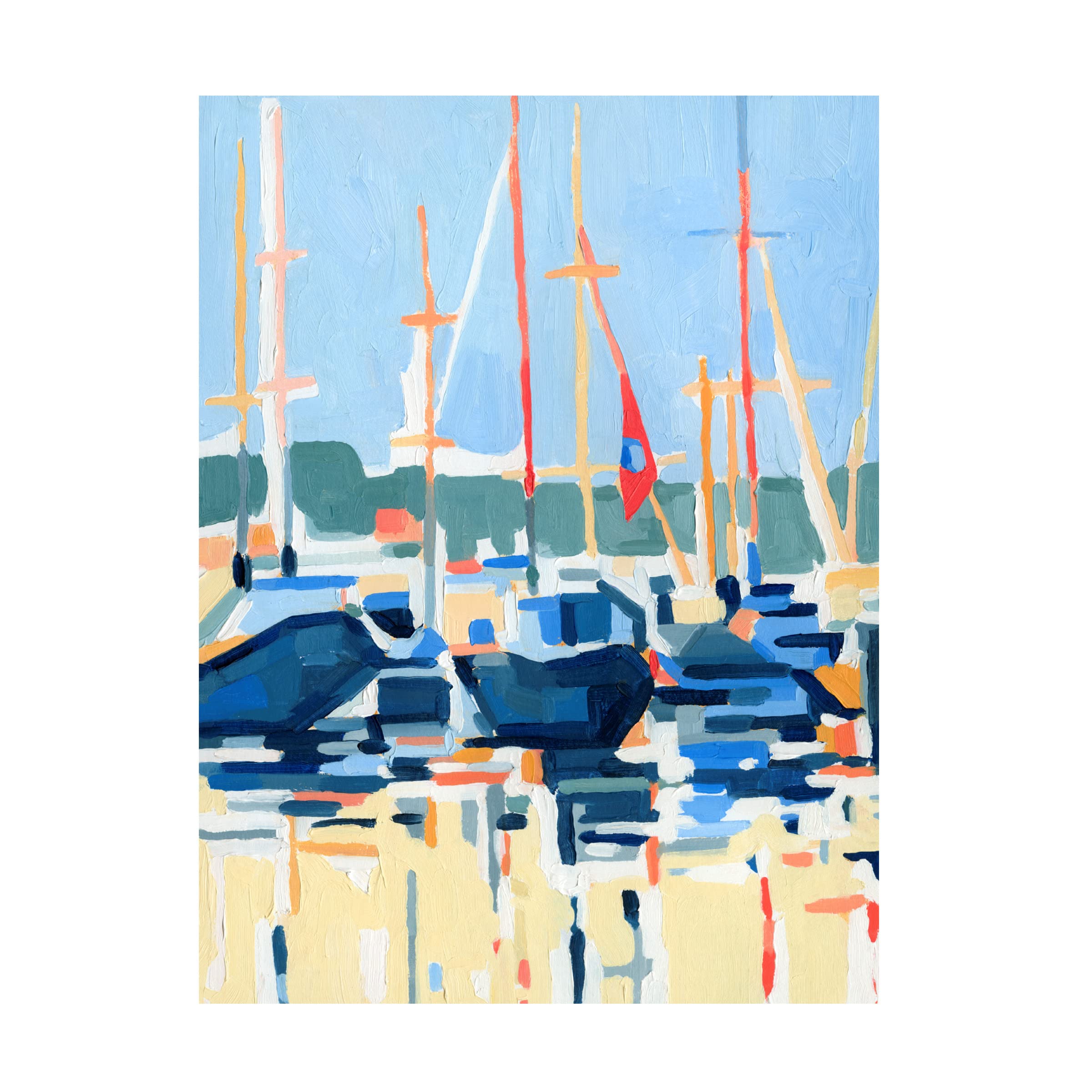 Emma Caroline 'Marina Interpretation I' Canvas Wall Art Print - Modern Coastal Home Decor for Living Room, Bedroom & Office