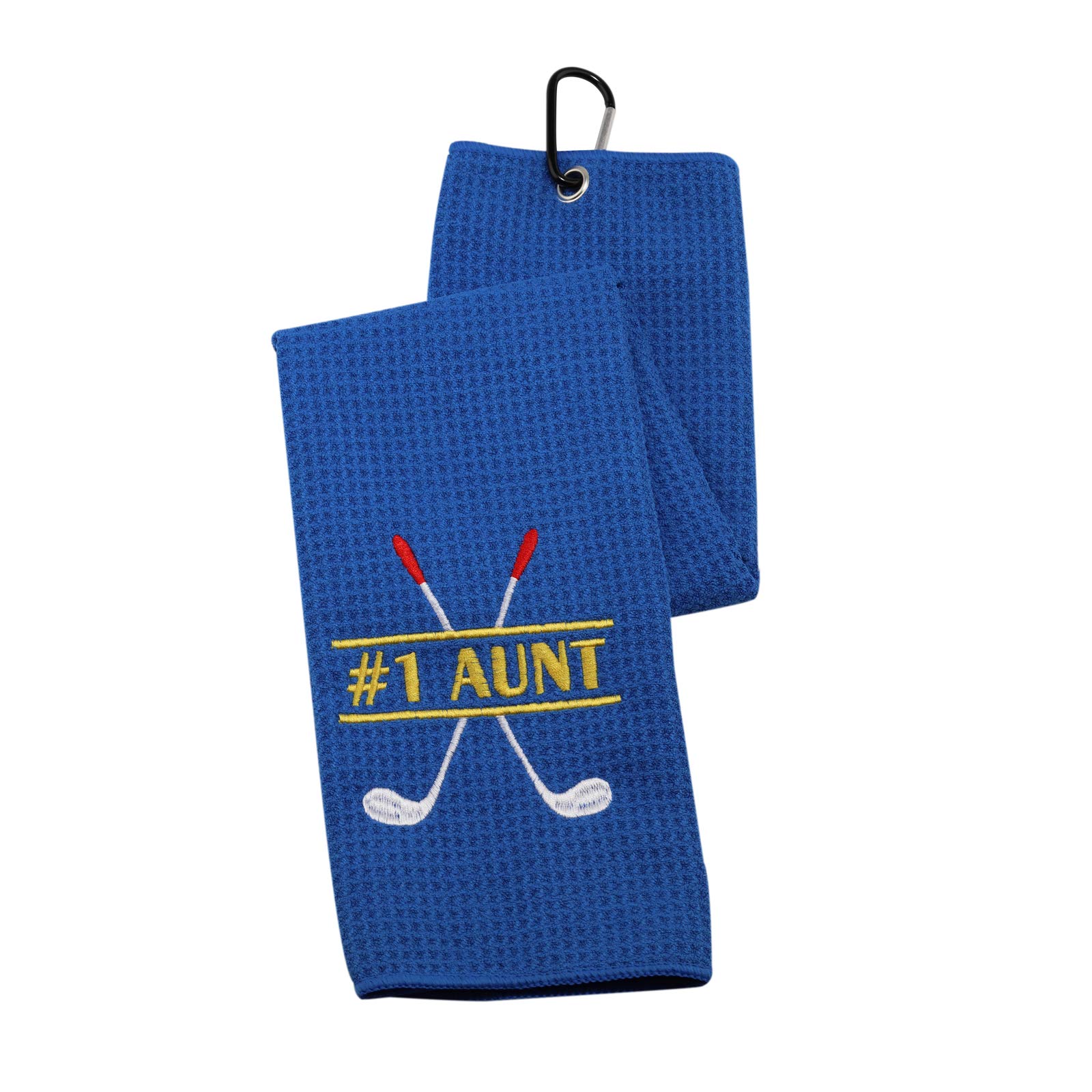 Best Embroidered Golf Towel for Aunt - Premium Golf Gift with Clip - Perfect for Golfers, Tournaments & Special Occasions