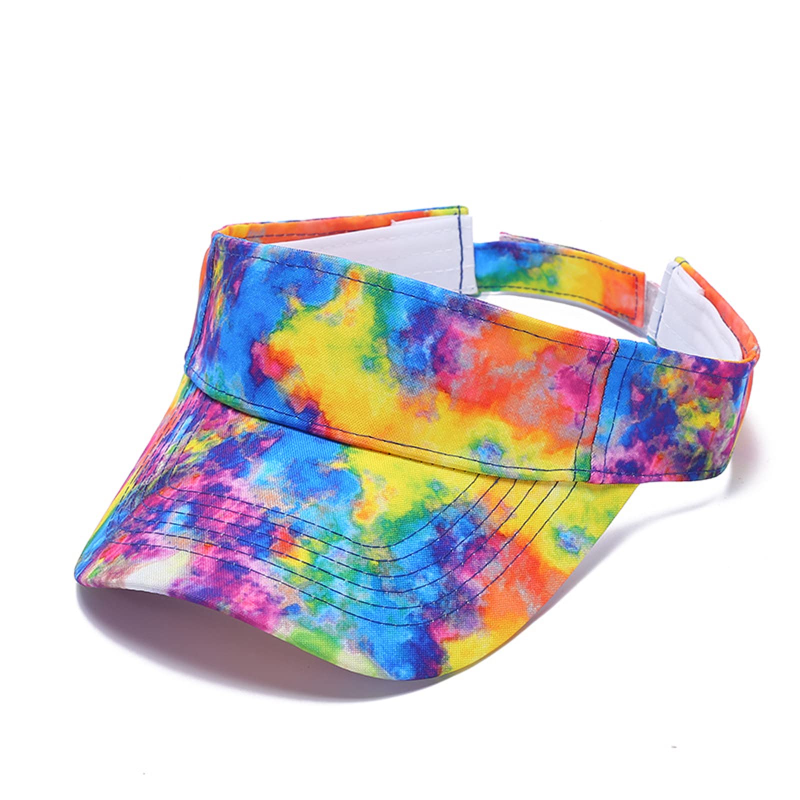 6 Pack Tie Dye Sun Visor Hats - UV Protection Sports Caps for Women & Men - Breathable Summer Golf Tennis Beach Pool Outdoor Activities