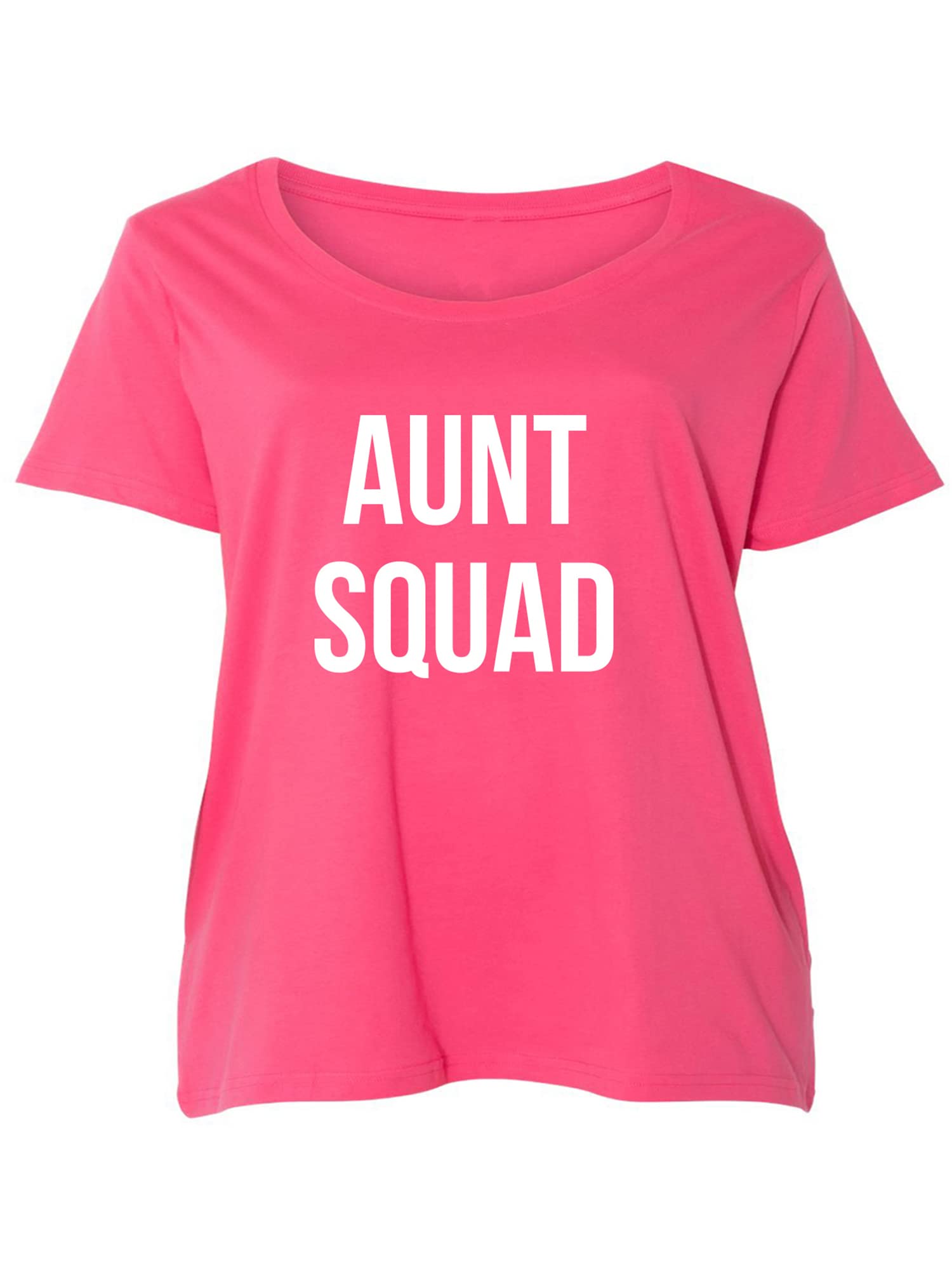 Zerogravitee Aunt Squad Women's Plus Size Scoop Neck T-Shirt - Comfortable Casual Tee for Everyday Wear, Lounge & Family Gatherings