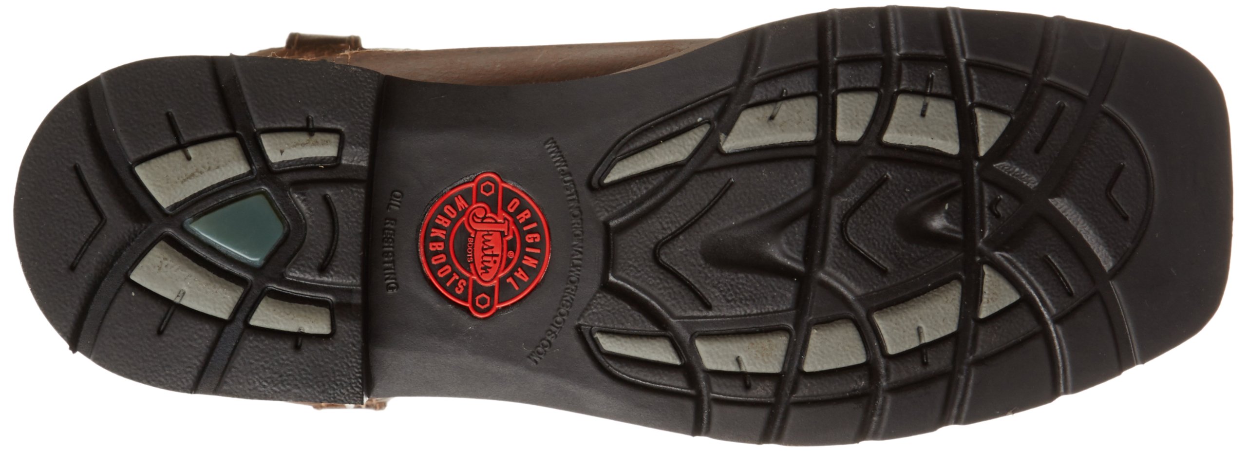 Justin Original Work Boots for Men - Driller Pull-On Square Toe Steel Toe Work Boots - Durable & Comfortable for Construction, Ranch & Outdoor Work