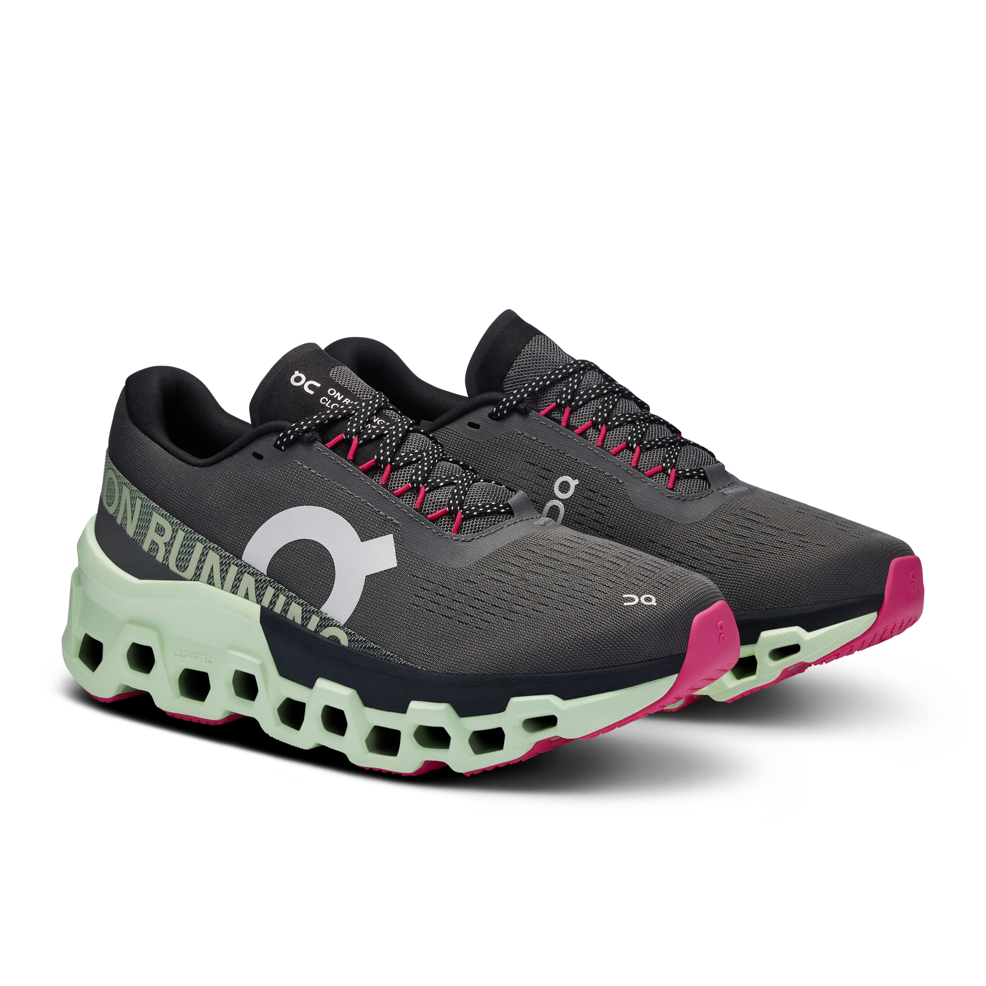 On Running Women's Cloudmonster 2 Running Shoes - Lightweight Cushioned Sneakers for Women, Asphalt/Lima Color | Perfect for Road Running, Jogging & Gym Workouts