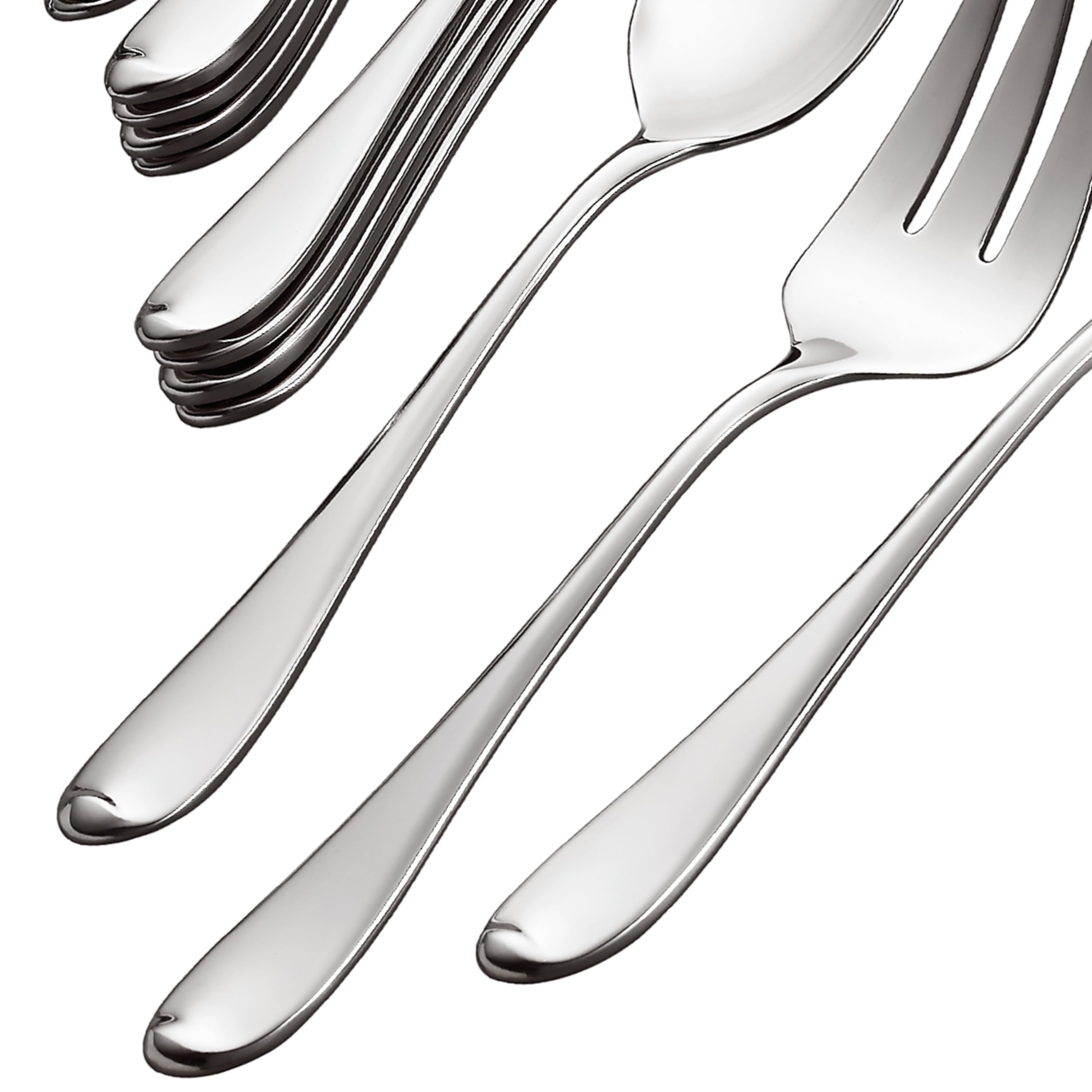 Gorham 846855 Studio 45-Piece Flatware Set - Stainless Steel Silverware for 8 Place Settings - Elegant Dining Utensils for Wedding, Holiday & Everyday Use